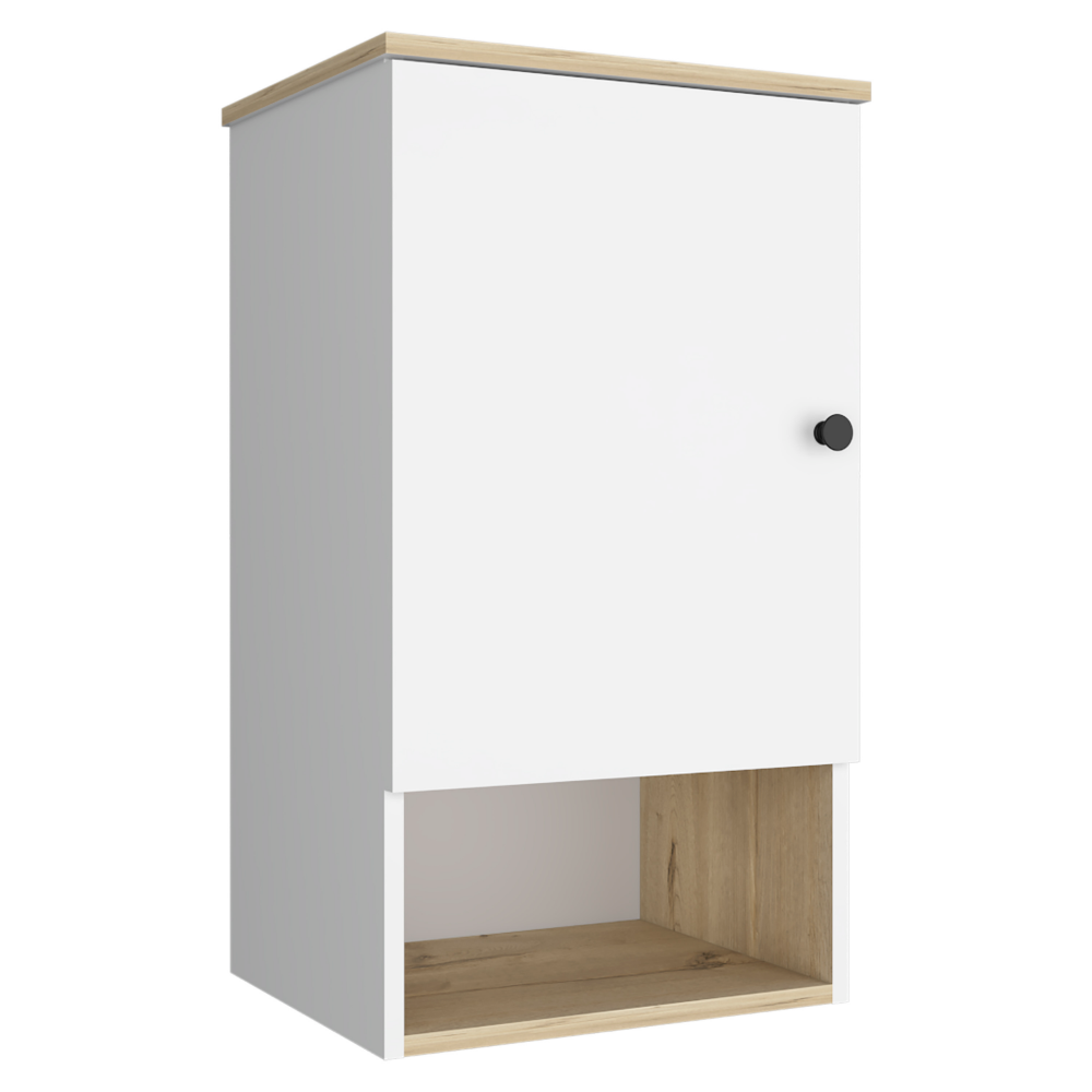 Medicine Cabinet Porto, Two Internal Shelves, Light Oak / White Finish-4