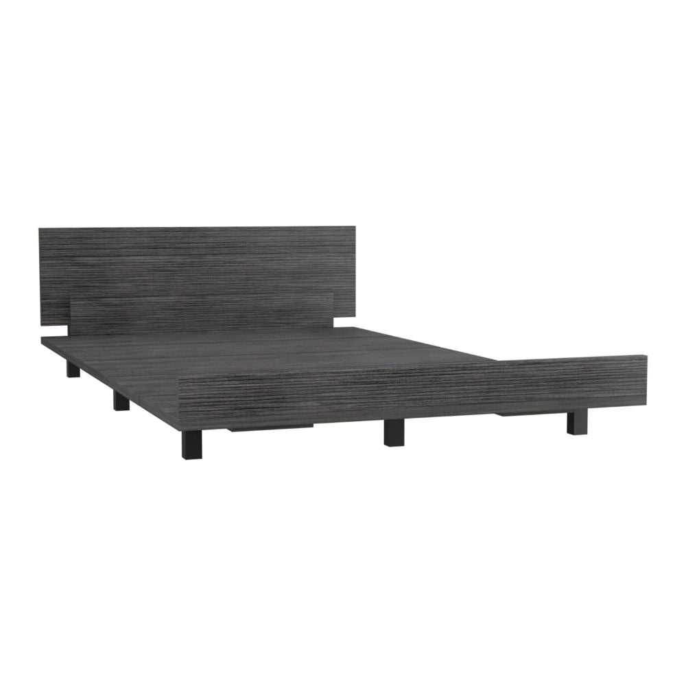 Twin Bed Base Cervants, Frame, Smokey Oak Finish-4