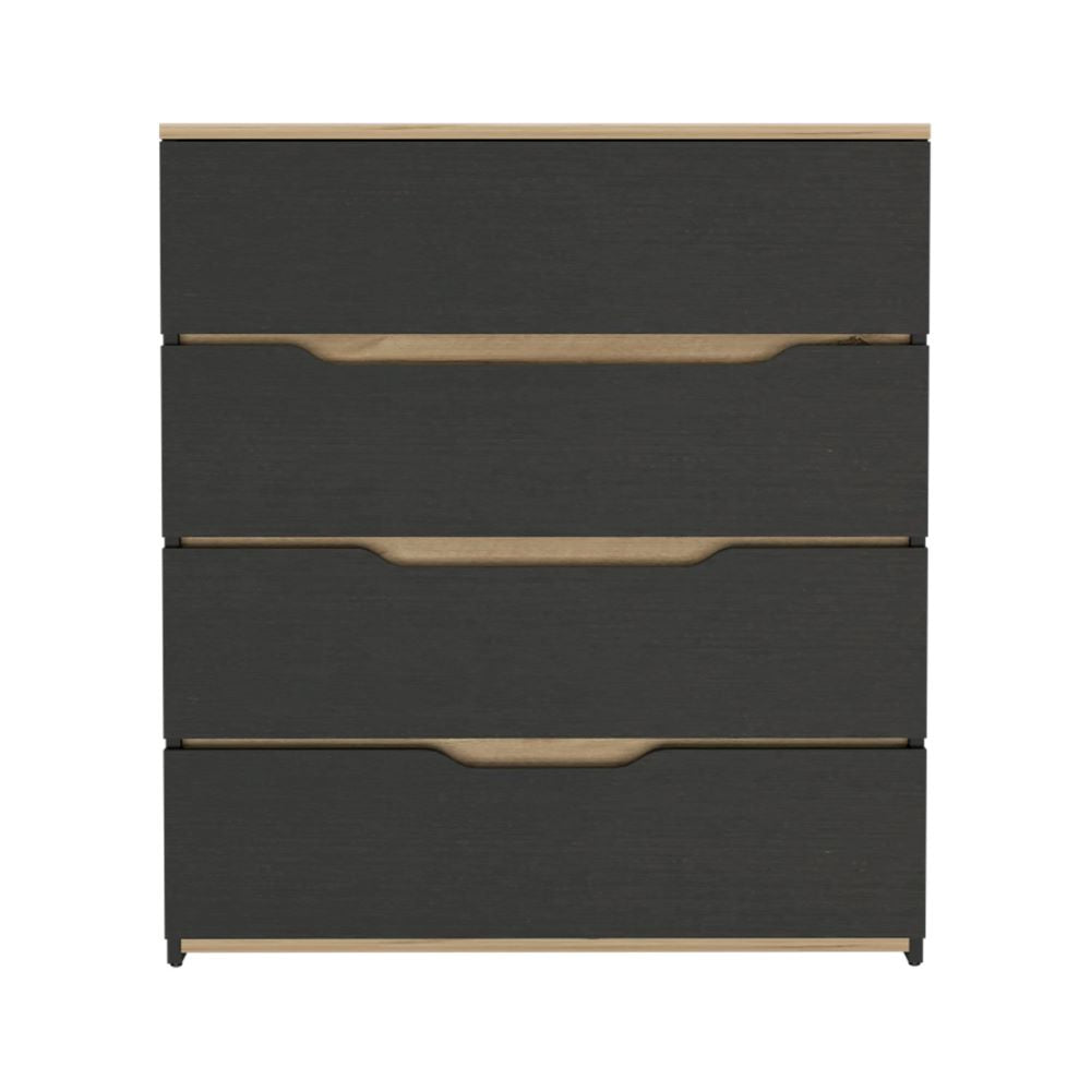 Dresser Oboe, Superior Top, Four Drawers, Black Wengue/ Light Oak Finish-3