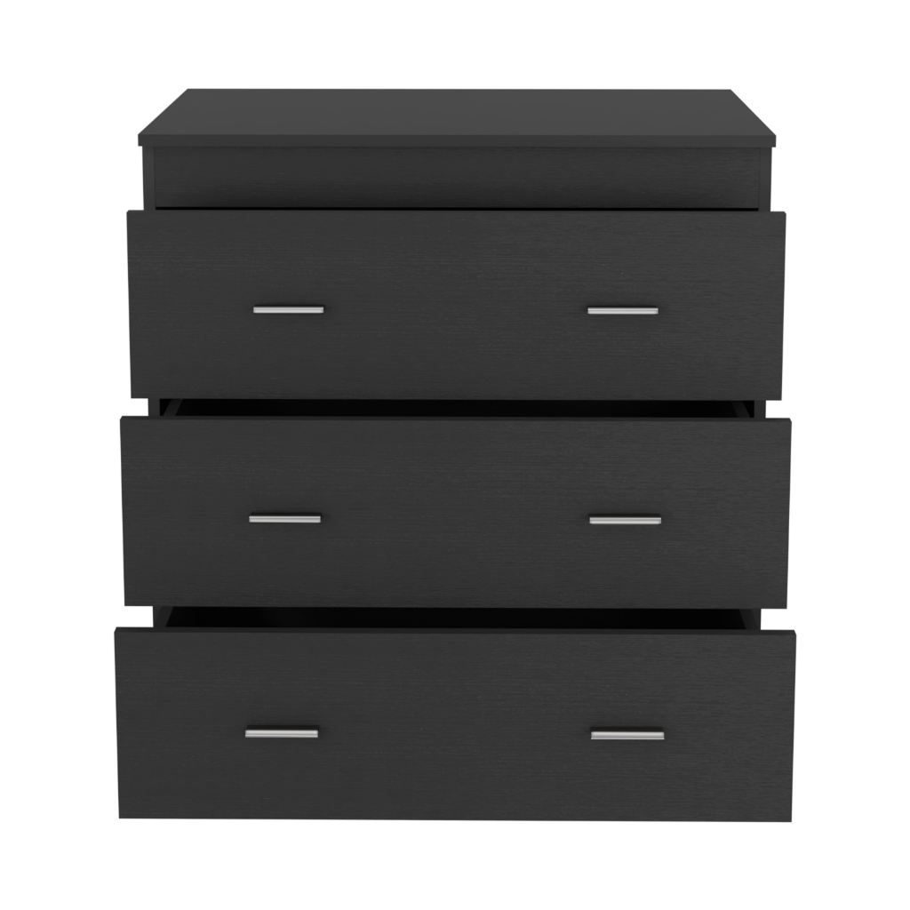 Three Drawer Dresser Litress, Metal Handles, Black Wengue Finish-3