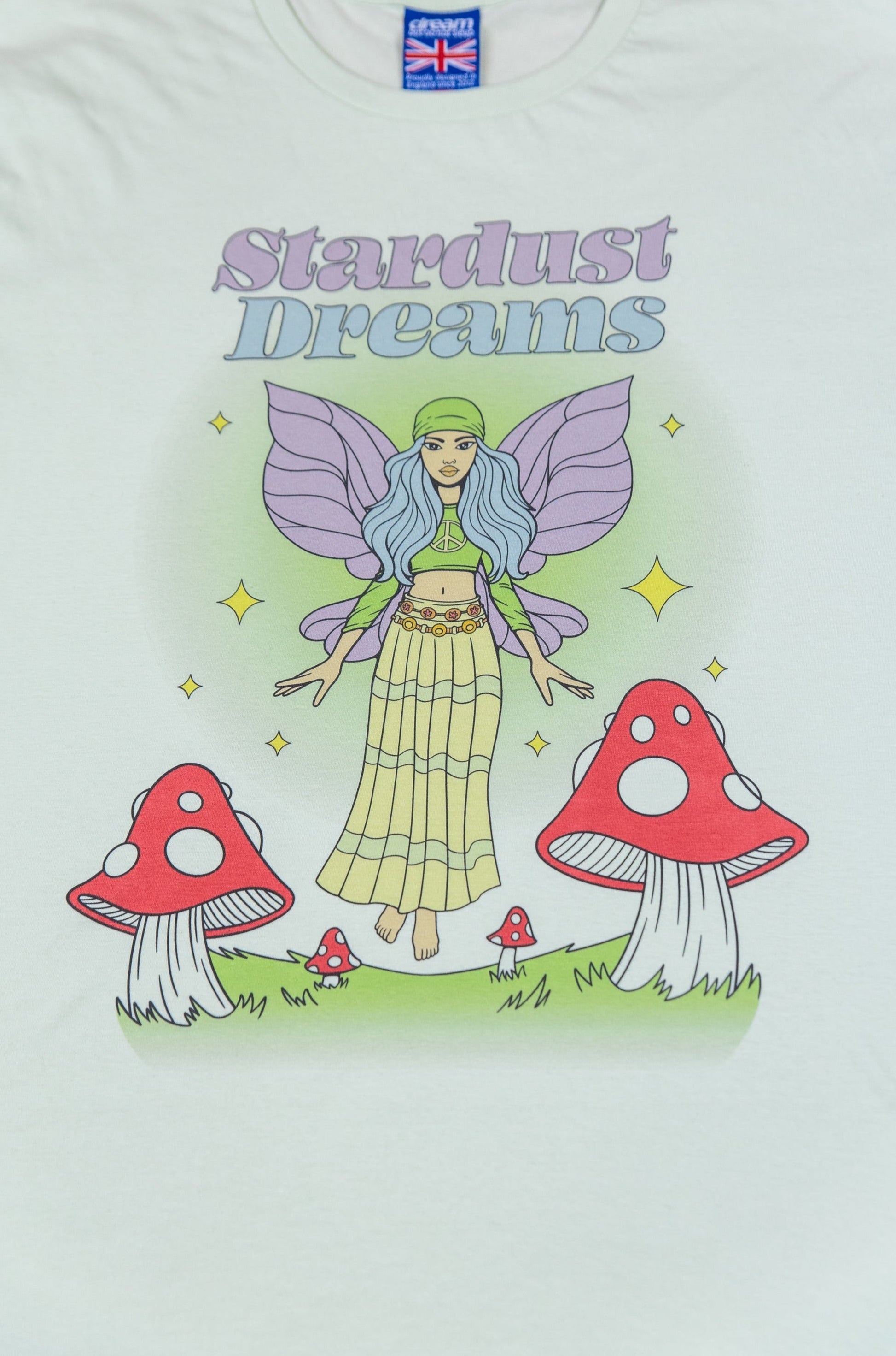 Short Sleeved T-Shirt in Stem Green with Stardust Dreams Print-1