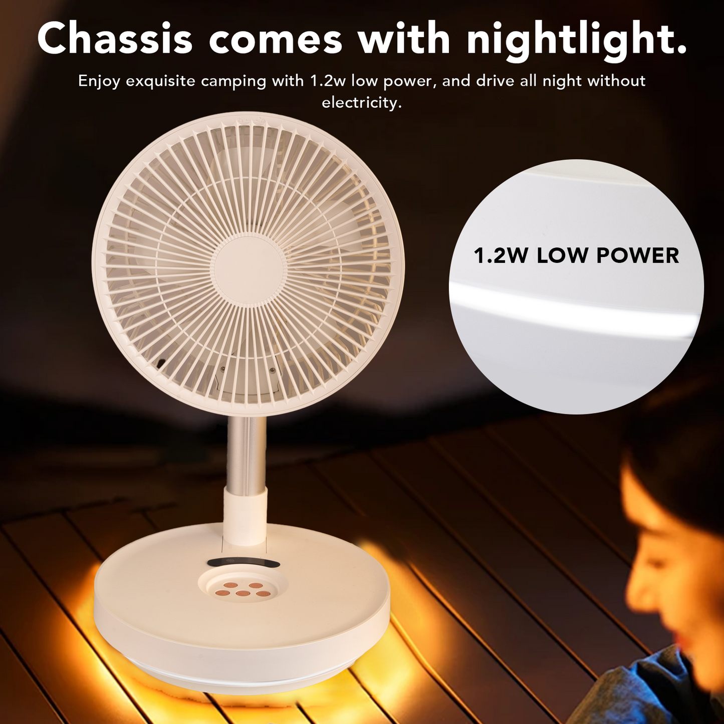 1Pcs Retractable Fan With LED Night Light-3