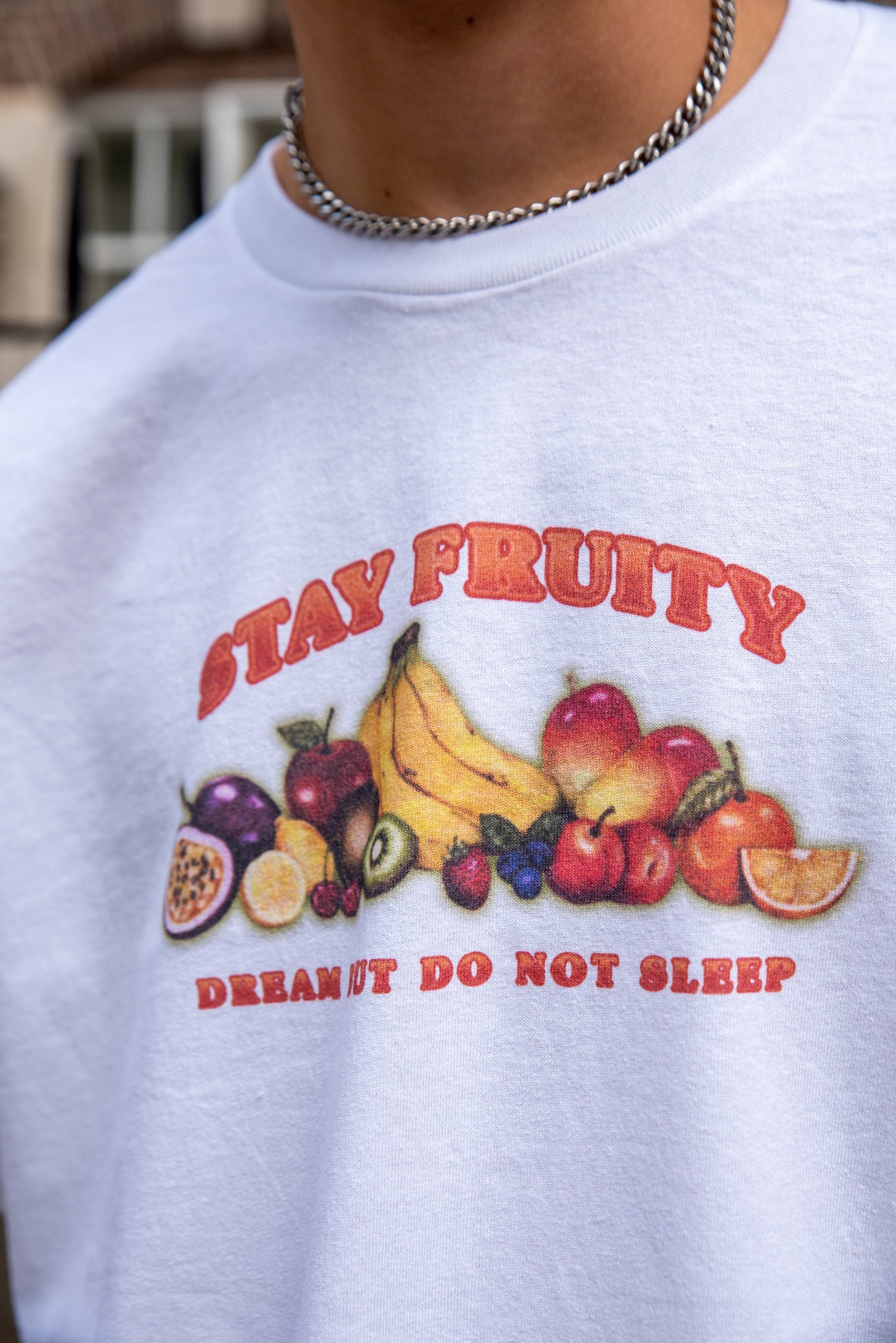 Short Sleeved T-shirt in White In Stay Fruity Print-2