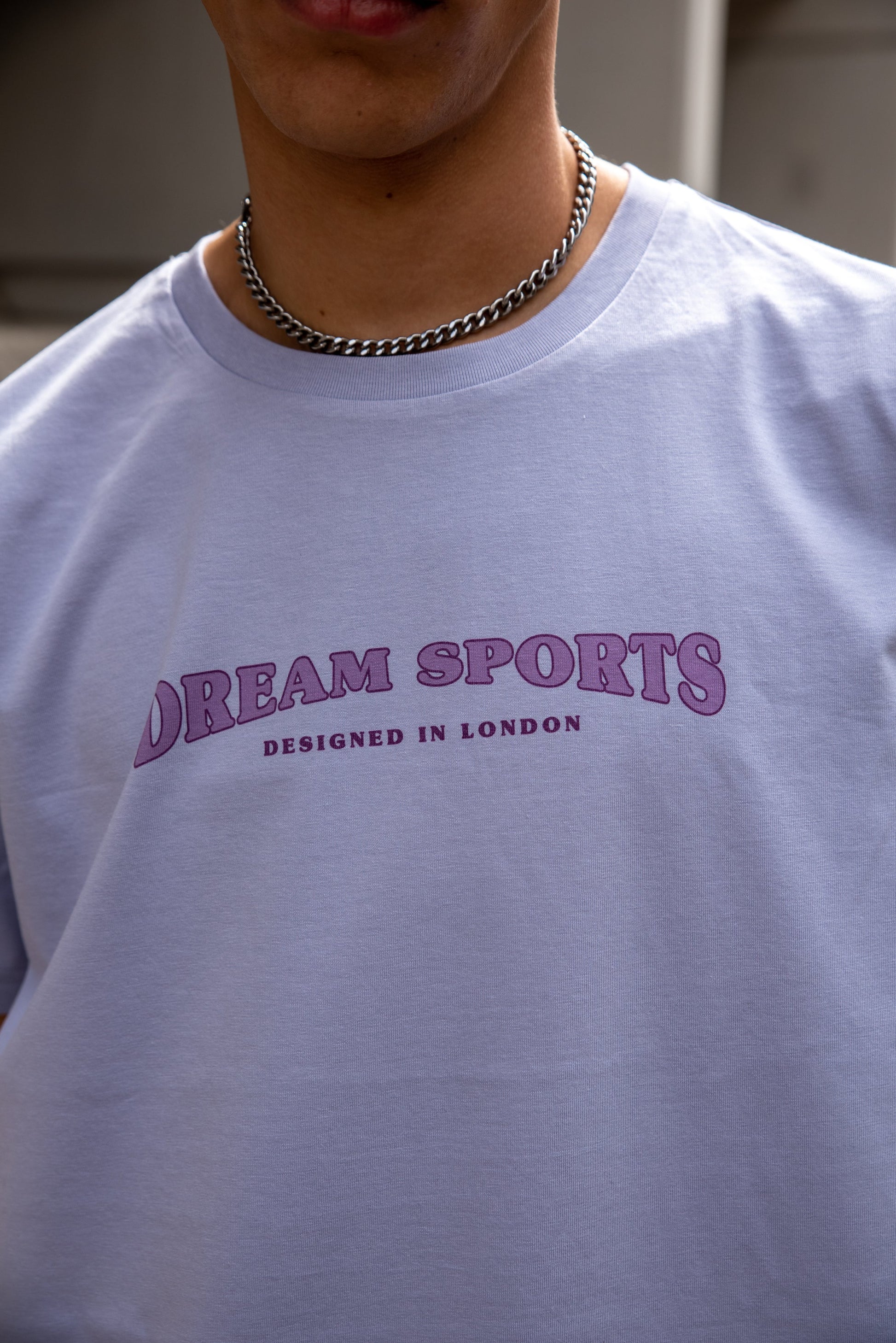 Short Sleeved T-shirt in Lilac With Dream Sports Print-2