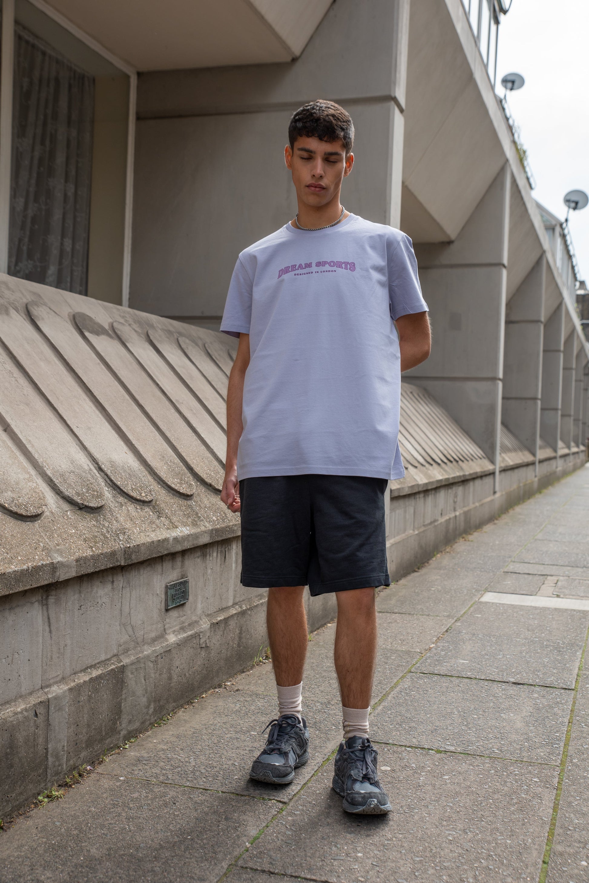 Short Sleeved T-shirt in Lilac With Dream Sports Print-3