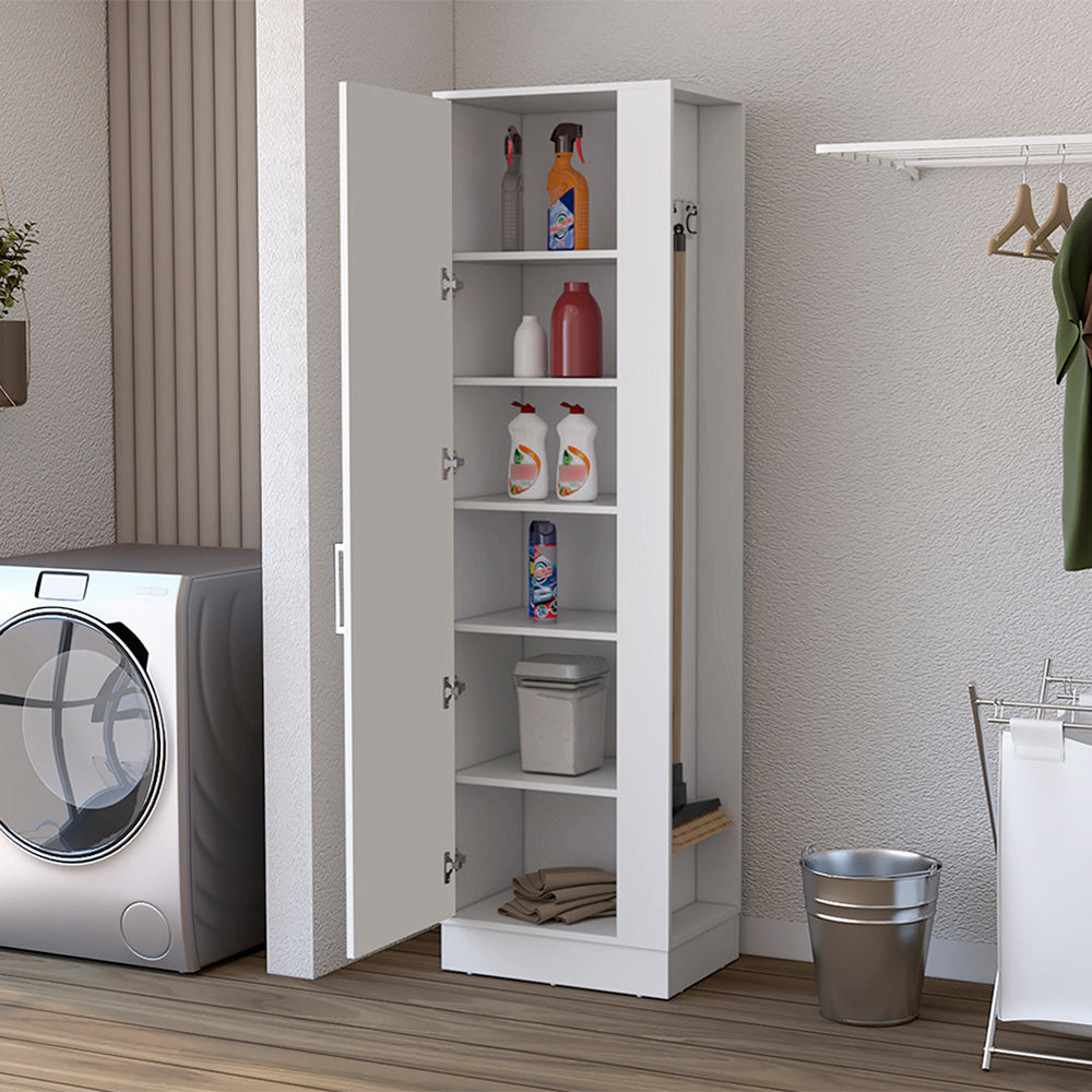 Storage Cabinet Manika, One Door and Shelves, White Finish-1