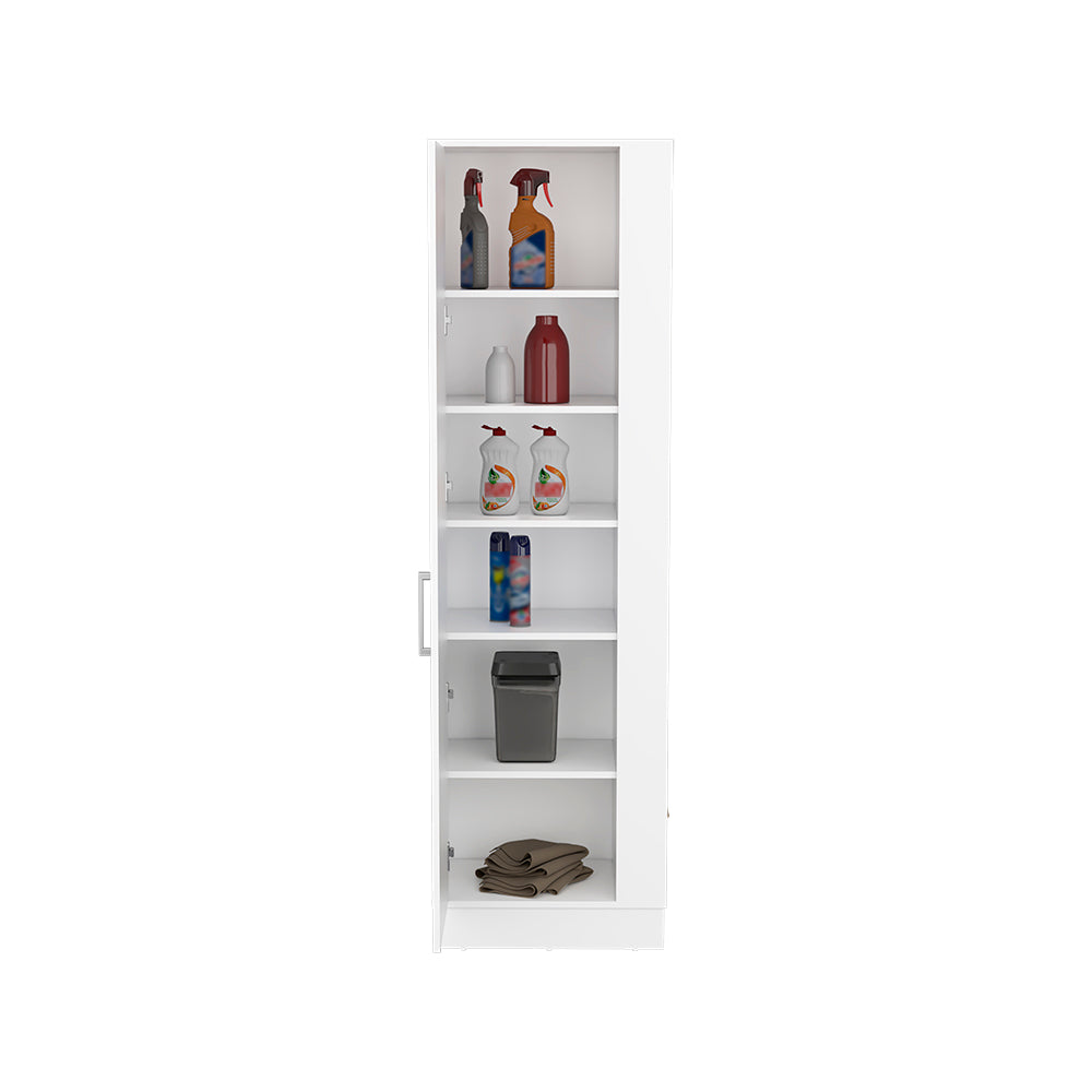 Storage Cabinet Manika, One Door and Shelves, White Finish-2