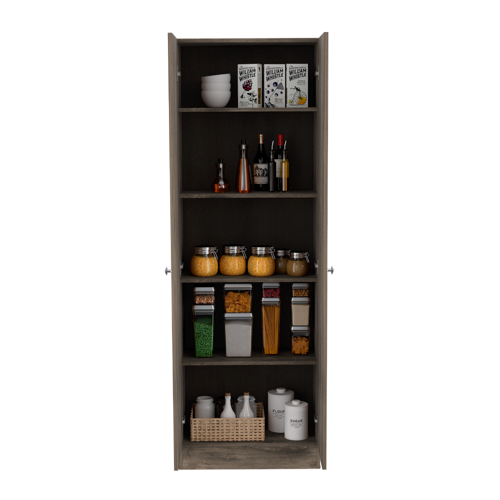 Storage Cabinet Pipestone, Five Shelves, Dark Brown / Black Wengue Finish-2