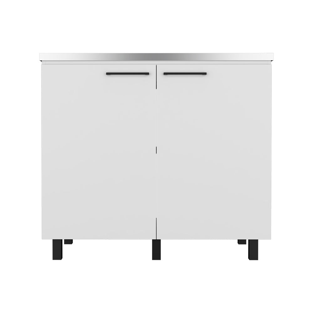 Utility sink cabinet Burwood, Two Shelves, White Finish-4