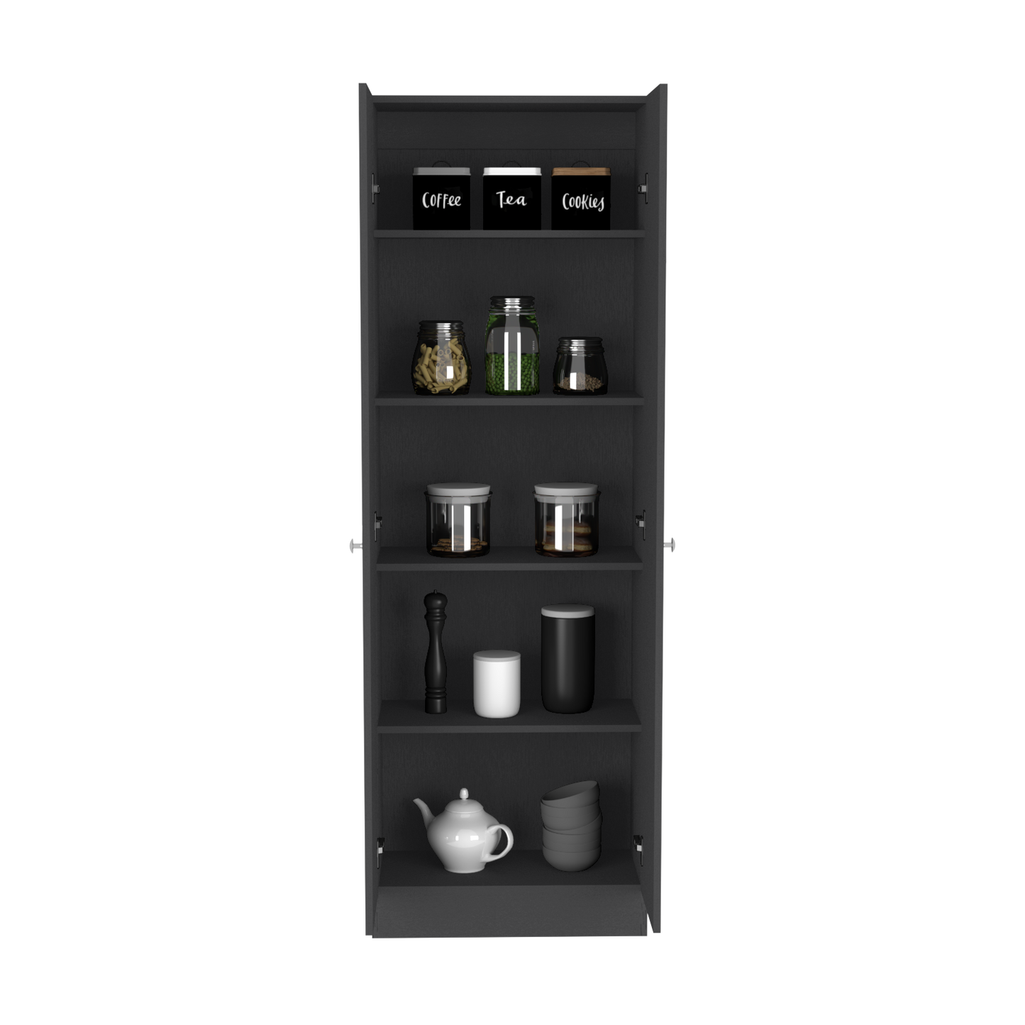 Storage Cabinet Pipestone, Double Door, Black Wengue Finish-4