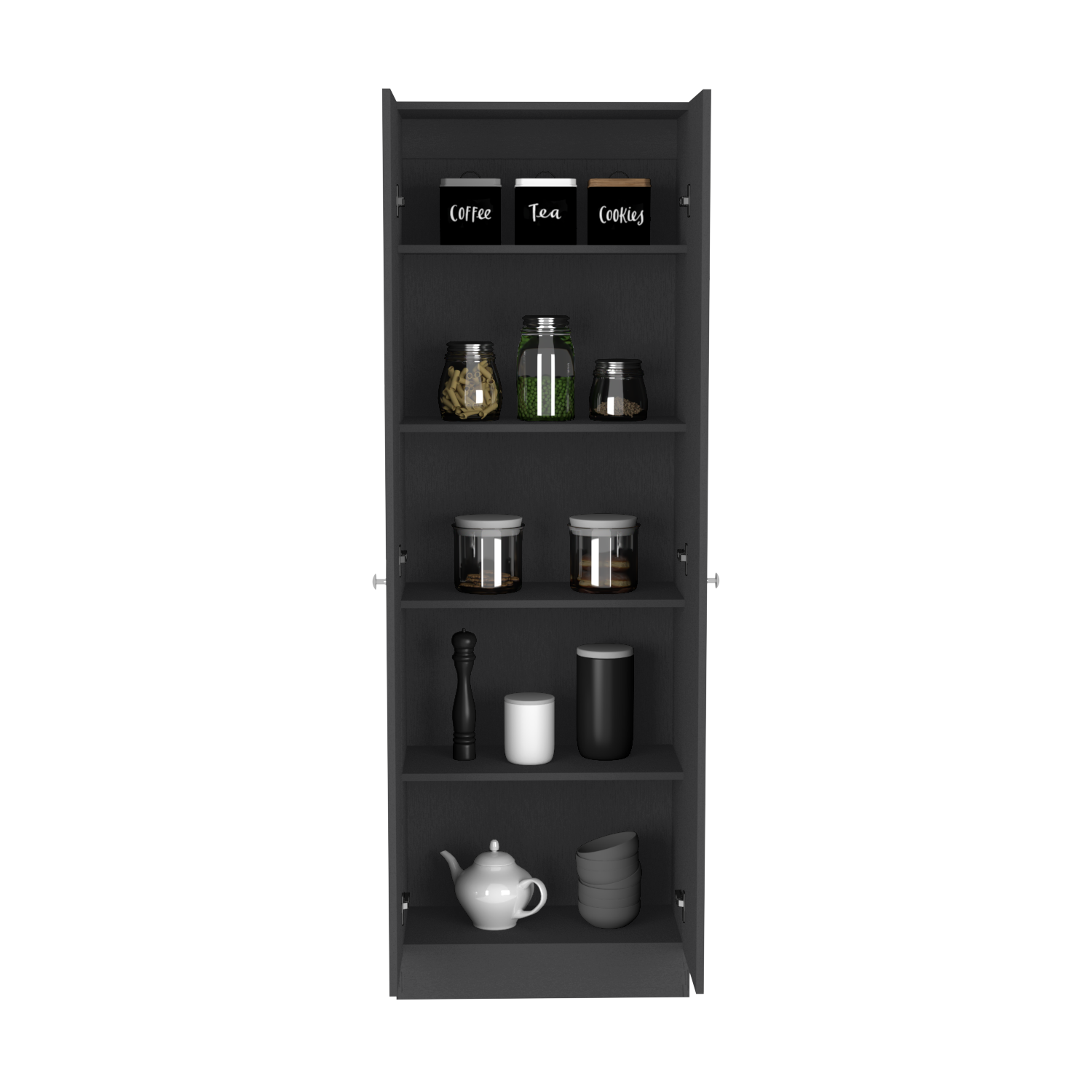 Storage Cabinet Pipestone, Double Door, Black Wengue Finish-4