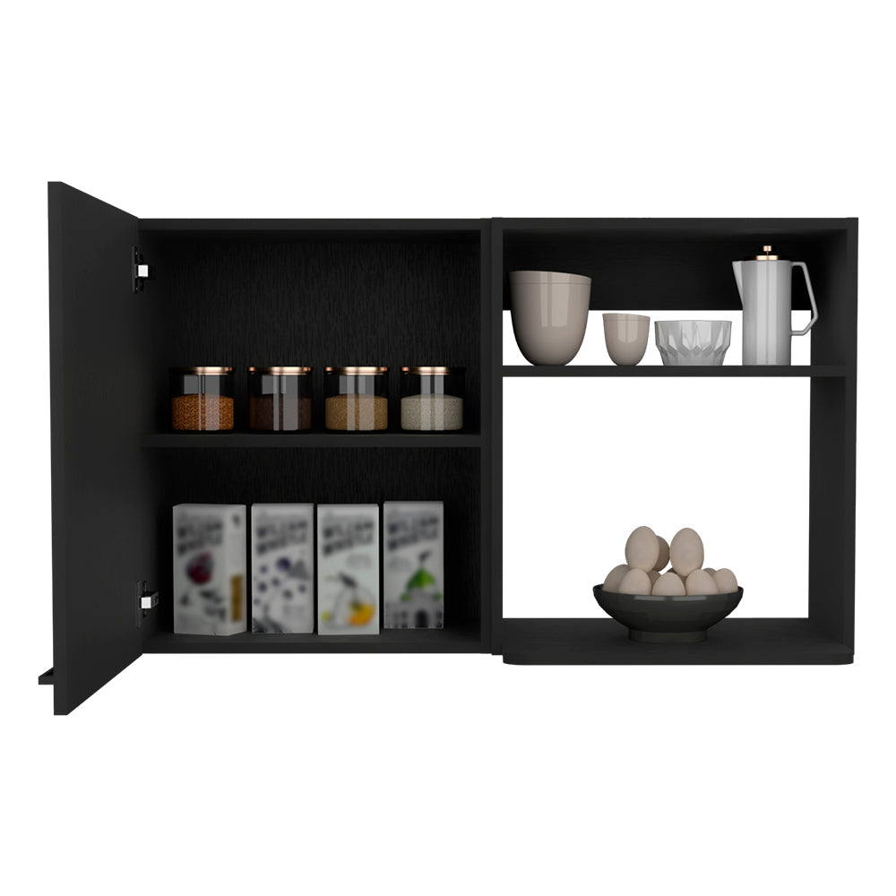 Alexandria 2 Piece Kitchen Set, Wall Cabinet + Utility Sink, Black Wengue Finish-2