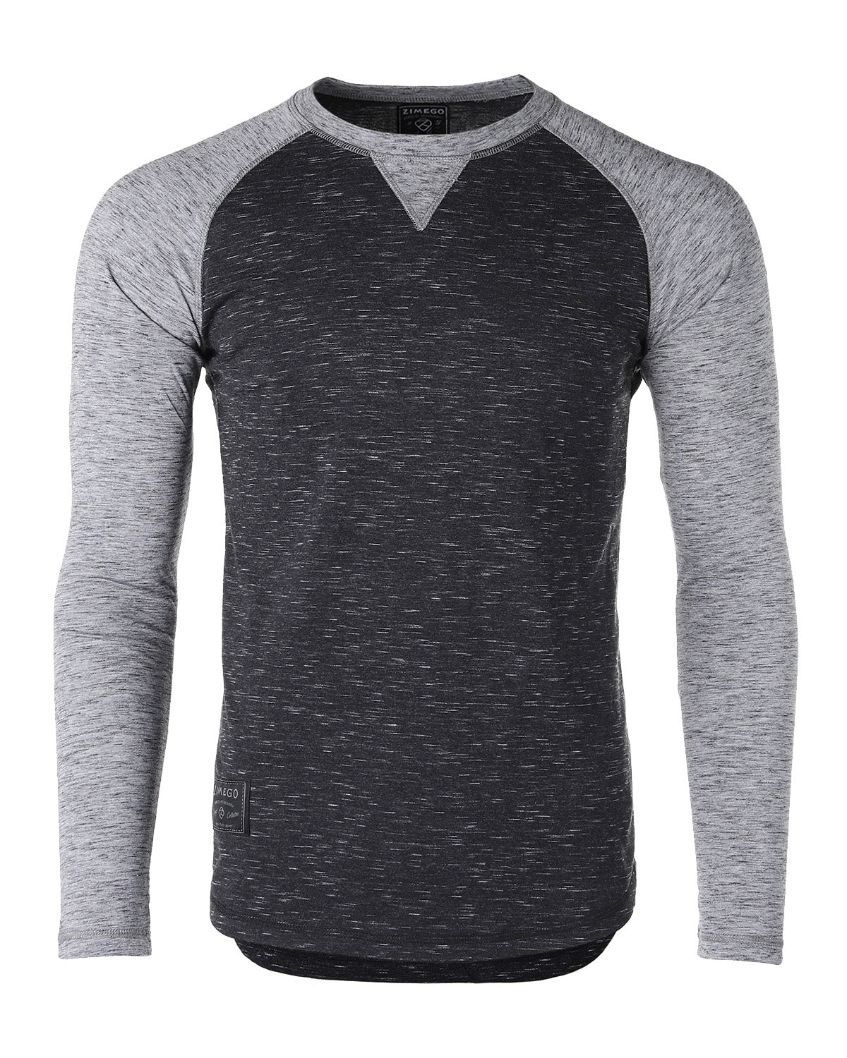 ZIMEGO Men Athletic Fit Baseball Retro Contrast Long Sleeve Raglan T-Shirt-0