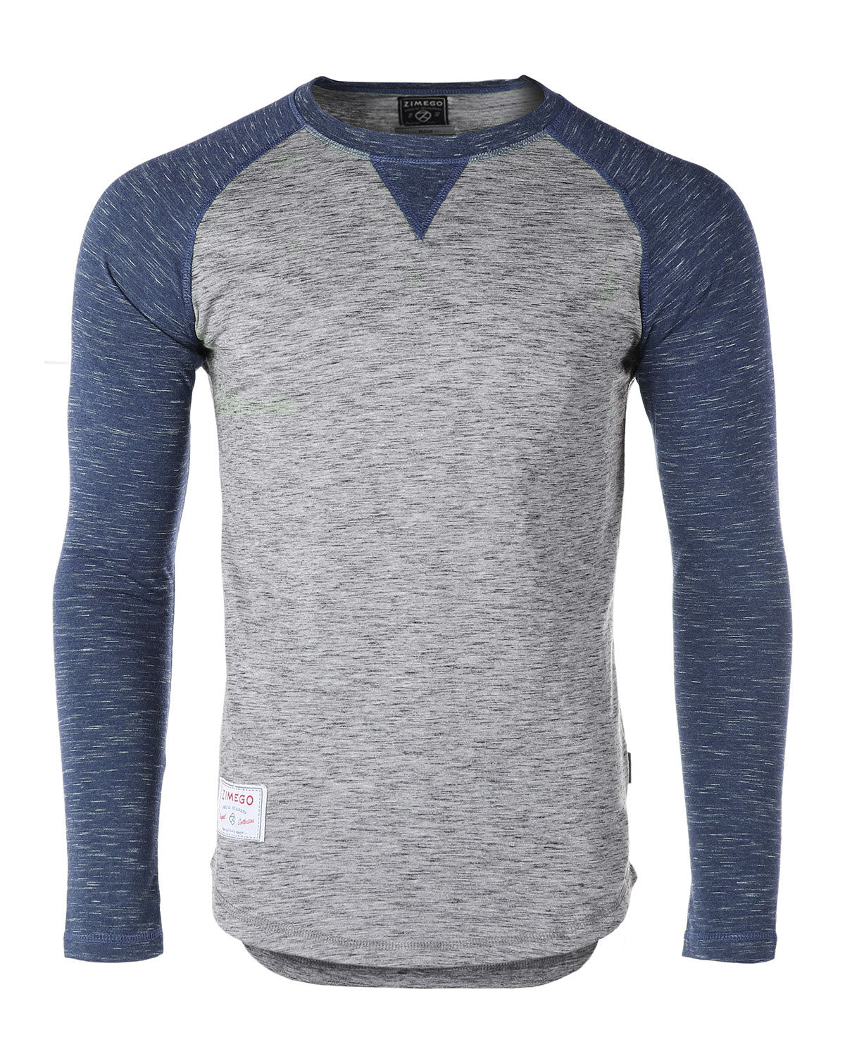 ZIMEGO Men Athletic Fit Baseball Retro Contrast Long Sleeve Raglan T-Shirt-0