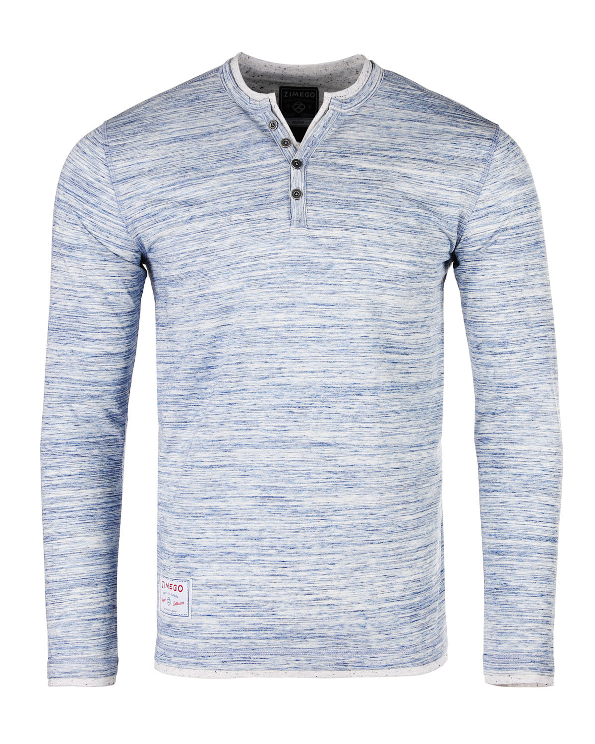 ZIMEGO Men's Long Sleeve Double Layered Y-Neck Fashion Henley - ZGLS247-1