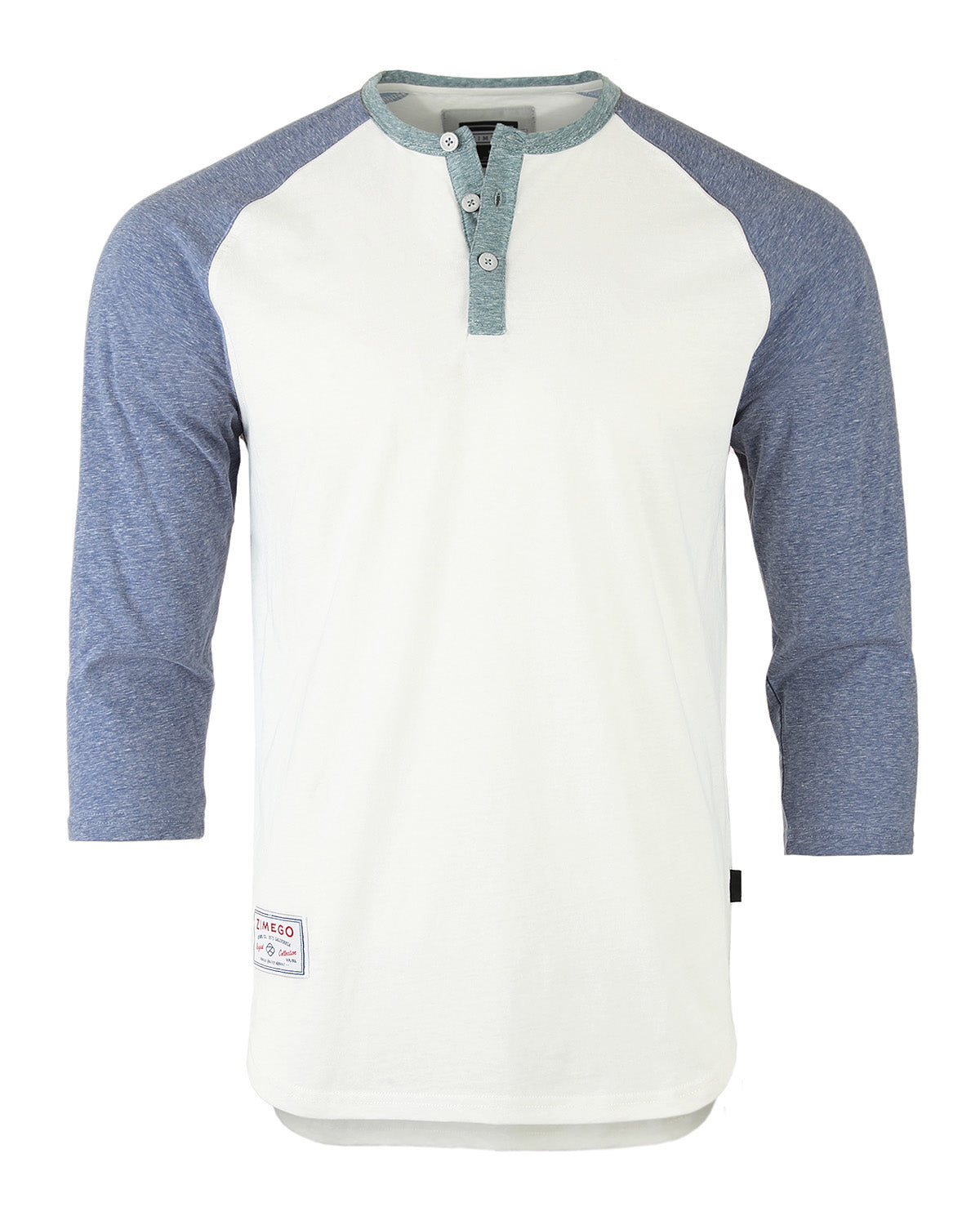 ZIMEGO Men's 3/4 Sleeve Baseball Retro Raglan Henley Shirts-2