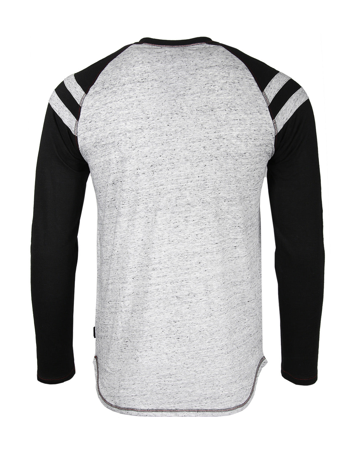 ZIMEGO Men's Long Sleeve Athletic Stripes Arm Contrast Raglan Henley - ZGLS555-3