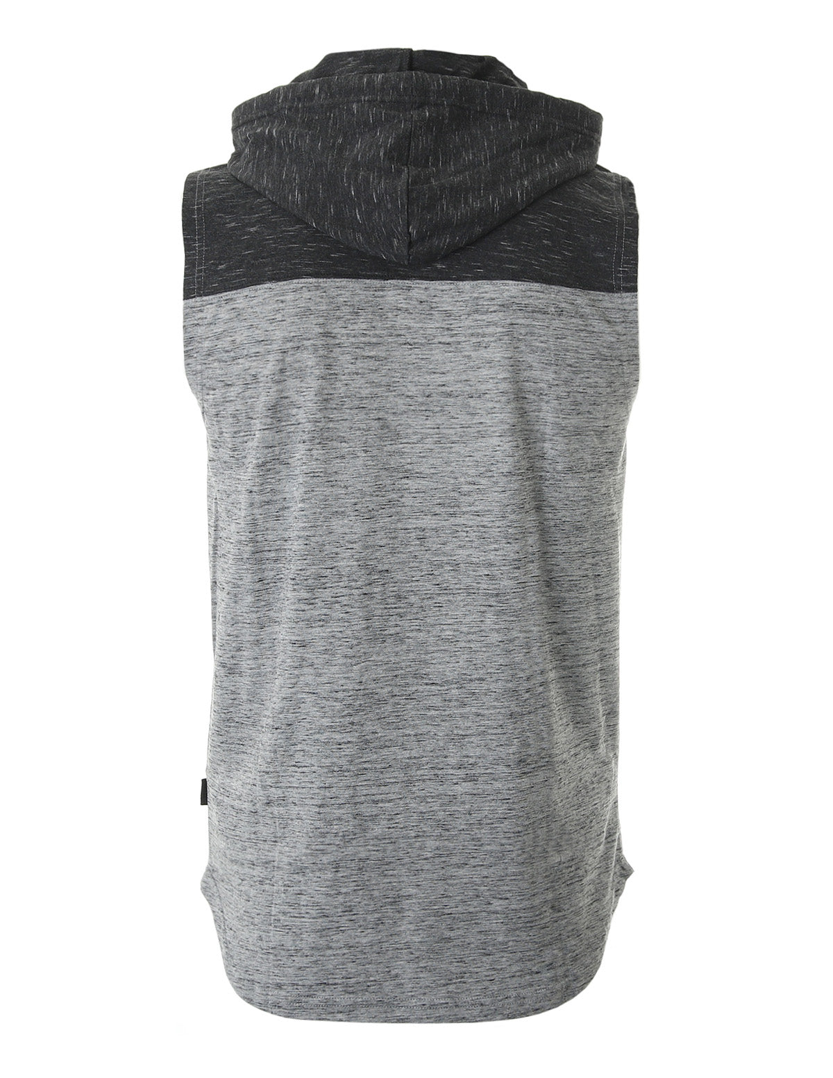 ZIMEGO Men's Color Block Sleeveless Pullover Kangaroo Pocket Workout Hooded Tank - 051-4