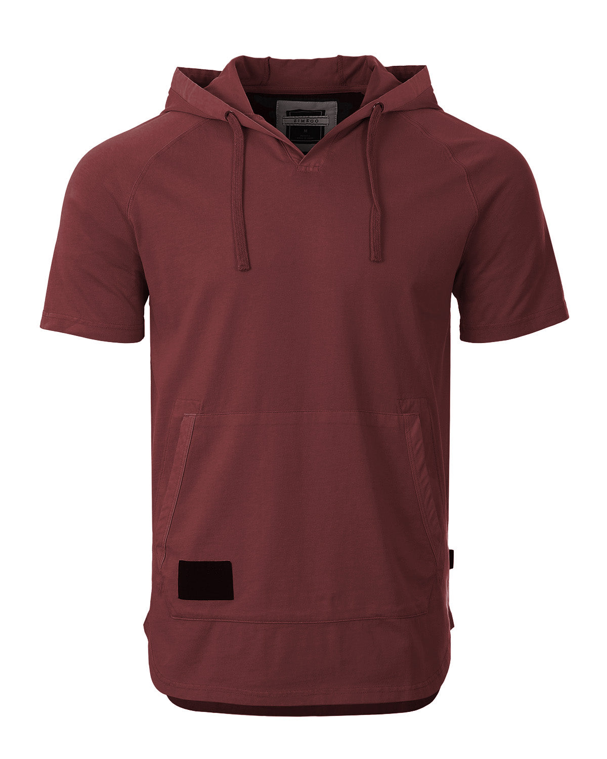 ZIMEGO Pigment Dyed Hooded Shirt Short Sleeve  V Neck Raglan Henley Style Hoodie-4