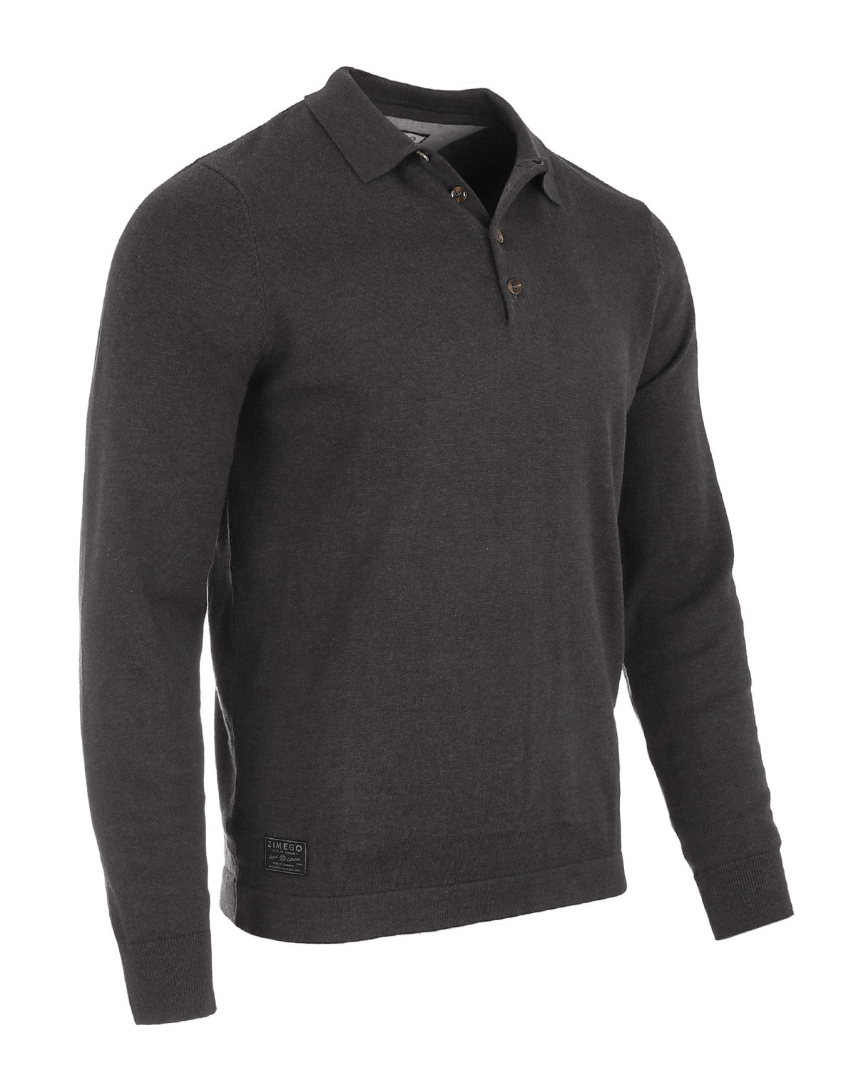 ZIMEGO Men's Casual Polo Sweater - Long Sleeve Pullover Button Knit Shirt-1