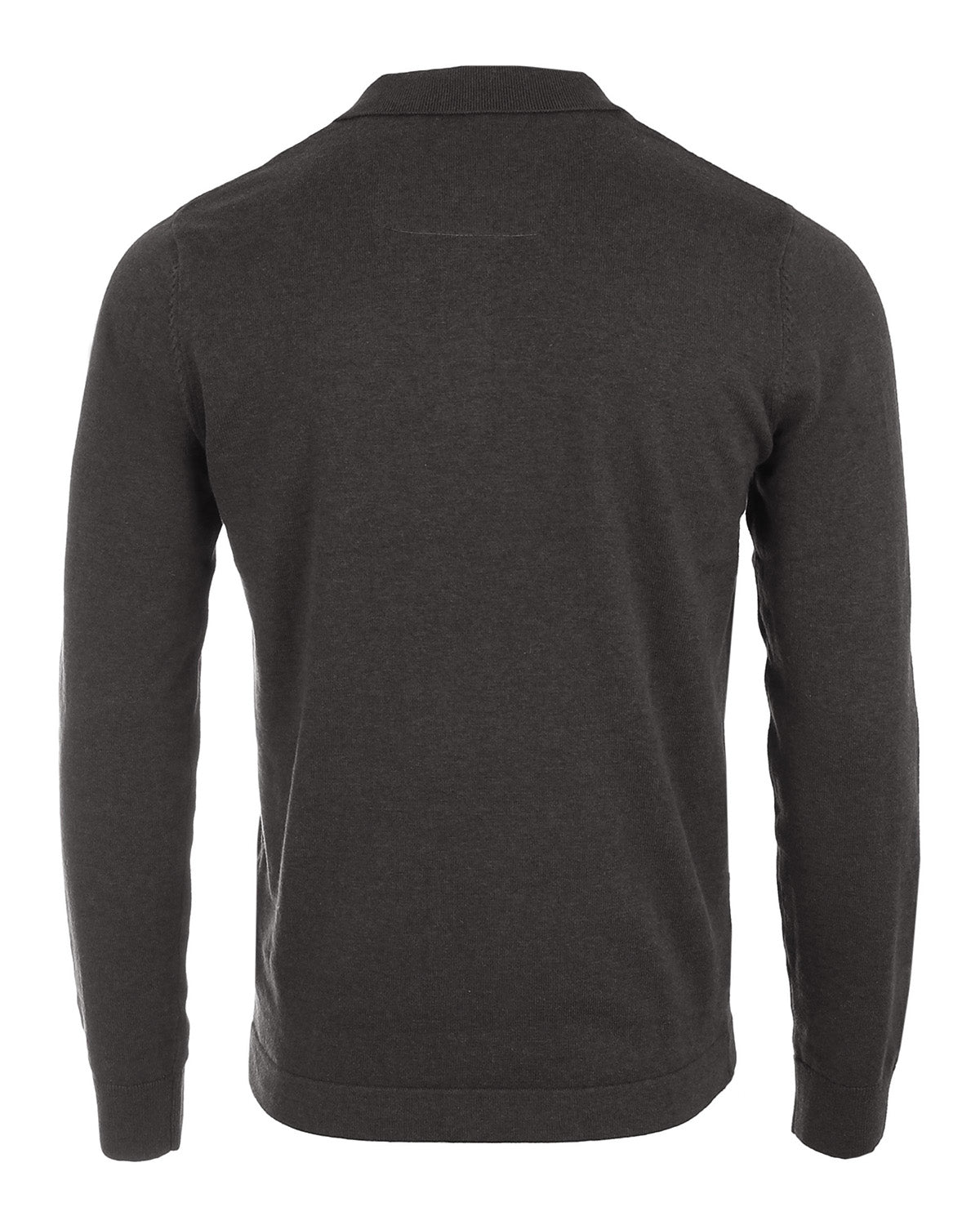 ZIMEGO Men's Casual Polo Sweater - Long Sleeve Pullover Button Knit Shirt-2