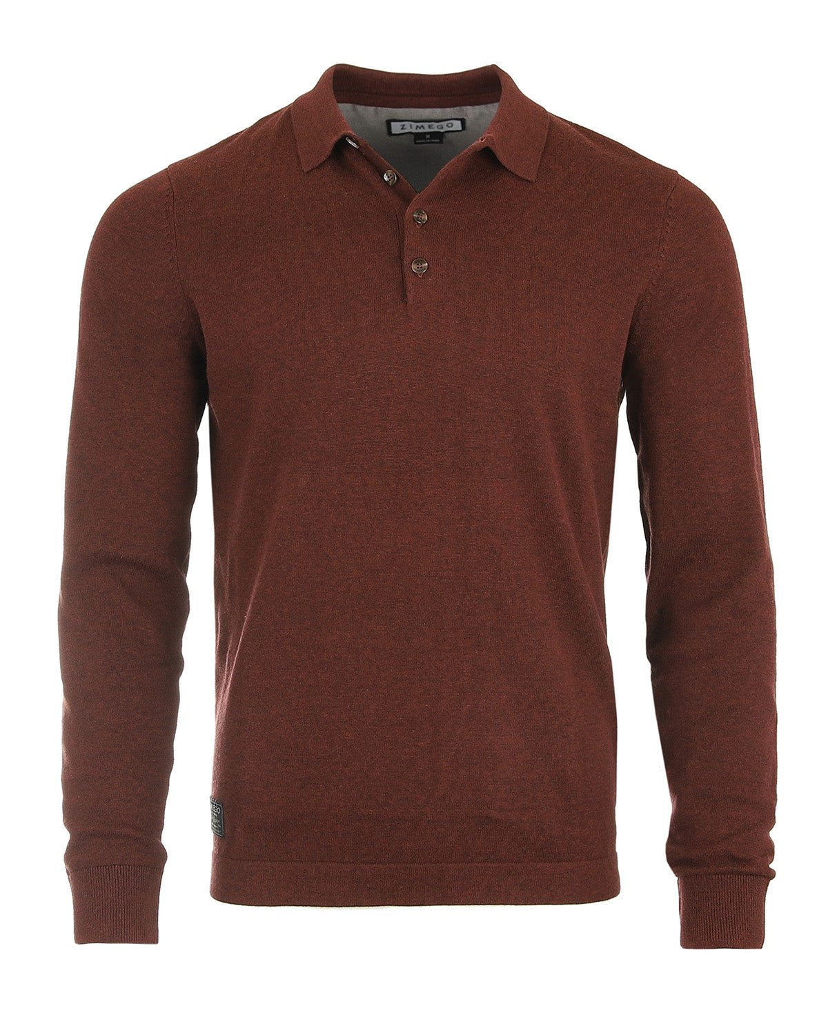 ZIMEGO Men's Casual Polo Sweater - Long Sleeve Pullover Button Knit Shirt-0