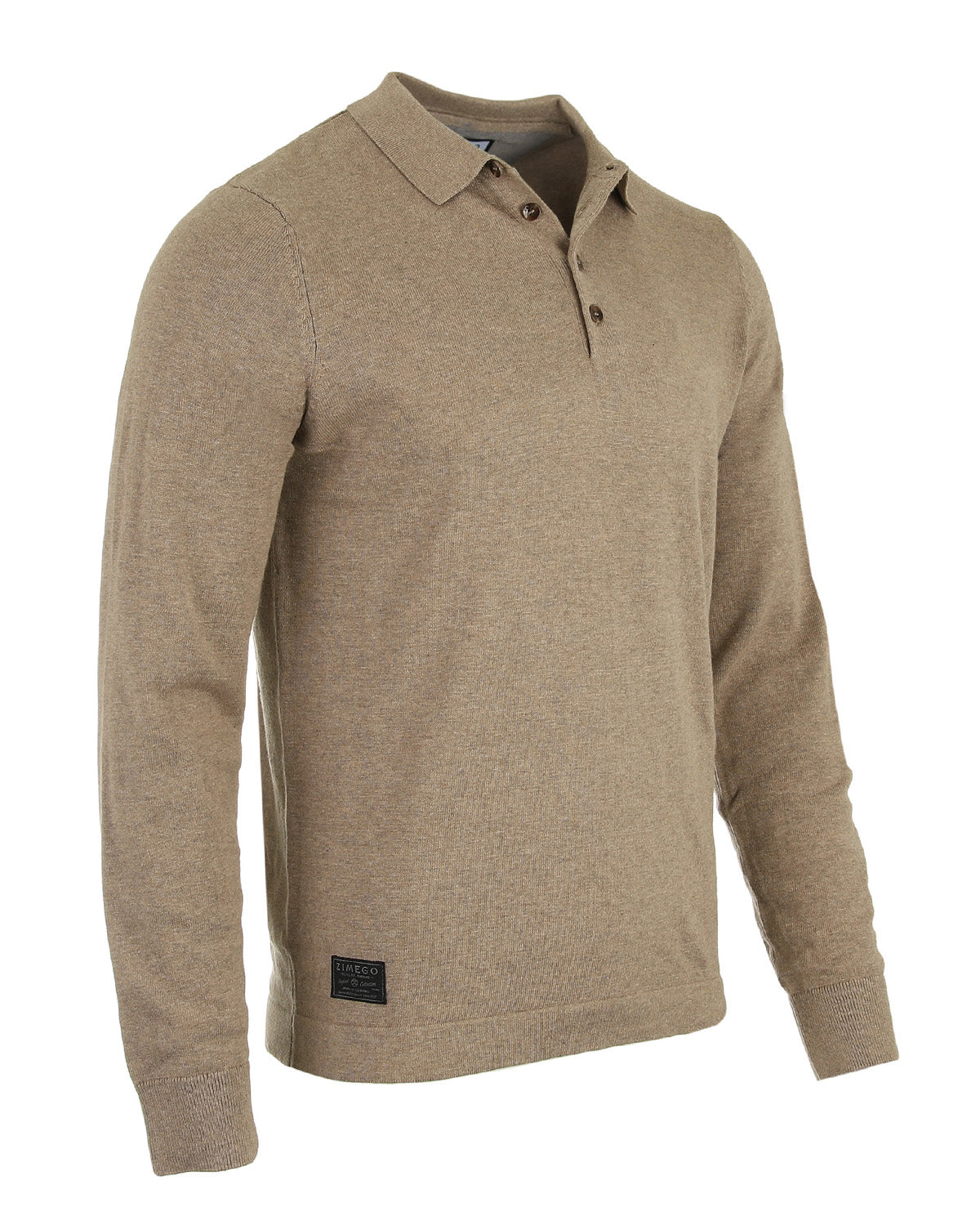 ZIMEGO Men's Casual Polo Sweater - Long Sleeve Pullover Button Knit Shirt-1