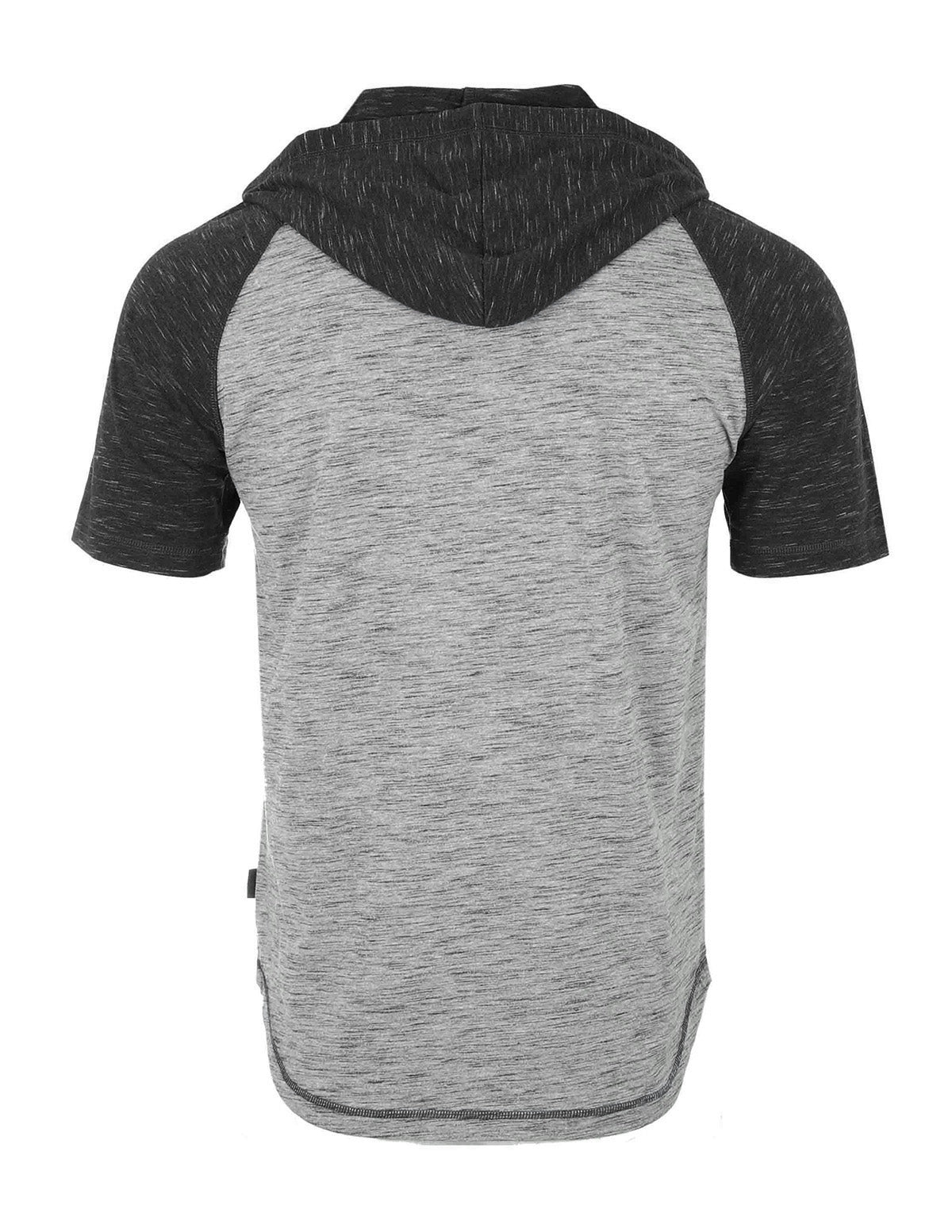 ZIMEGO Short Sleeve Raglan Henley Hoodie Round Bottom Semi Longline T-Shirt-3