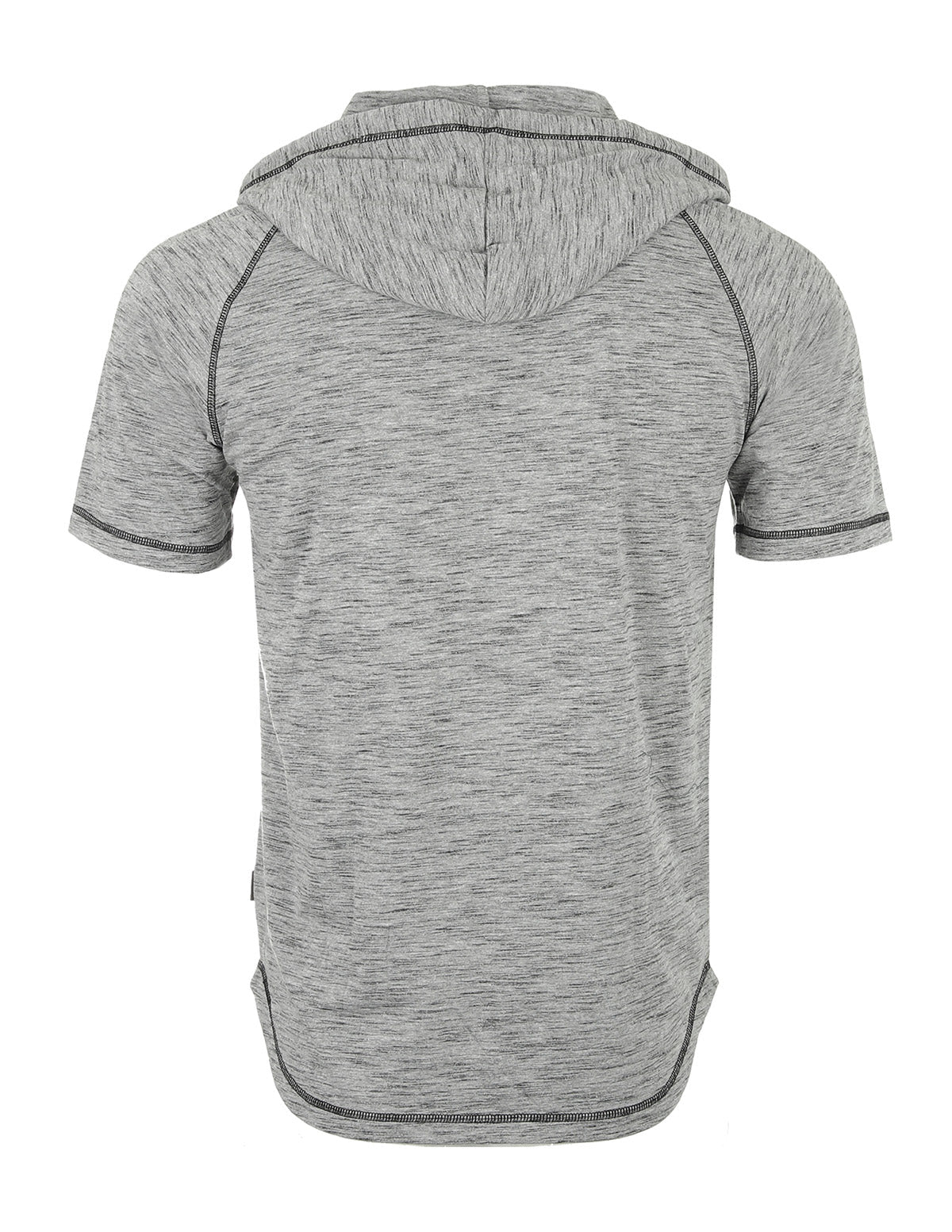 ZIMEGO Men's Short Sleeve Raglan Henley Hoodie Round Bottom Semi Longline T-Shirt-2