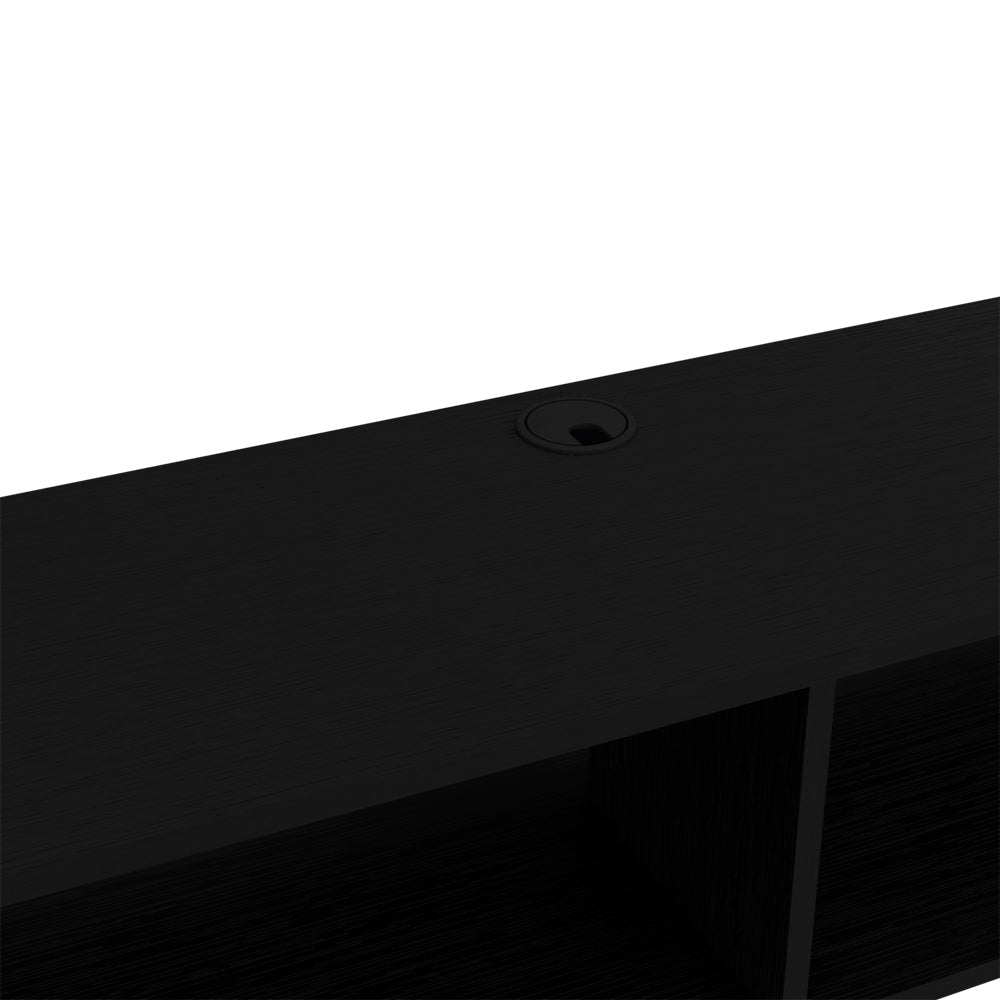 Entertainment Center Shelley, Two Open Shelves, Black Wengue Finish-4