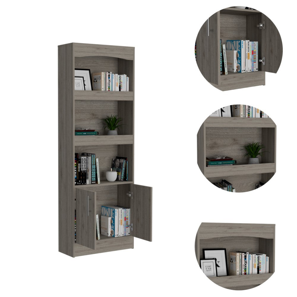 Bookcase Denver,Metal Hardware, Light Gray Finish-2