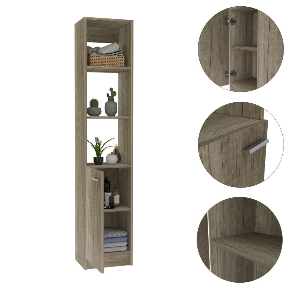 Linen Cabinet Emmett,Two Interior Shelves, Pine Finish-1