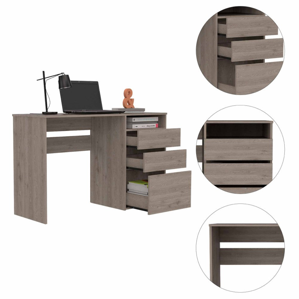 Computer Desk San Diego, One Shelf, Light Gray Finish-2