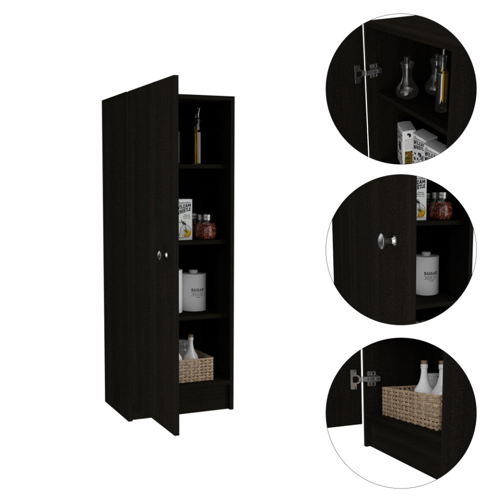 Pantry Miami, Single Door Cabinet, Black Wengue Finish-2