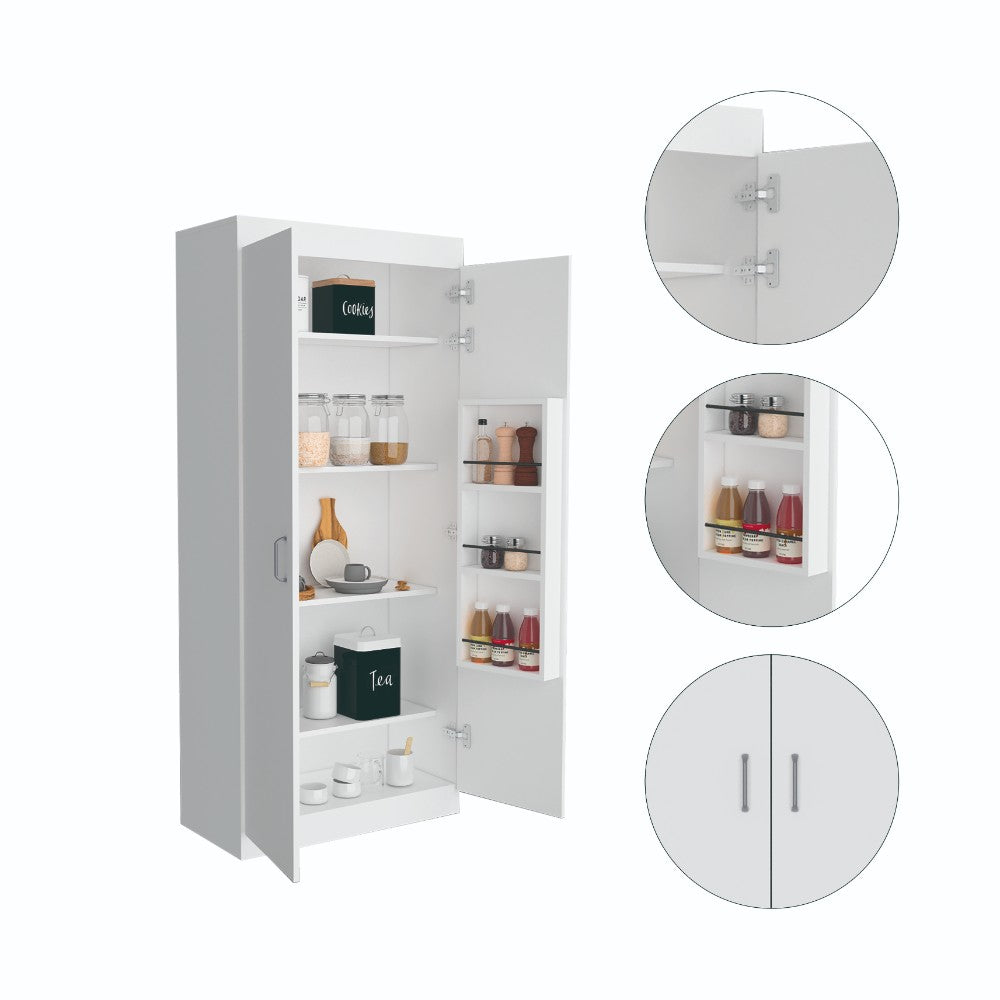 Pantry Cabinet Orlando, Five Shelves, White Finish-2