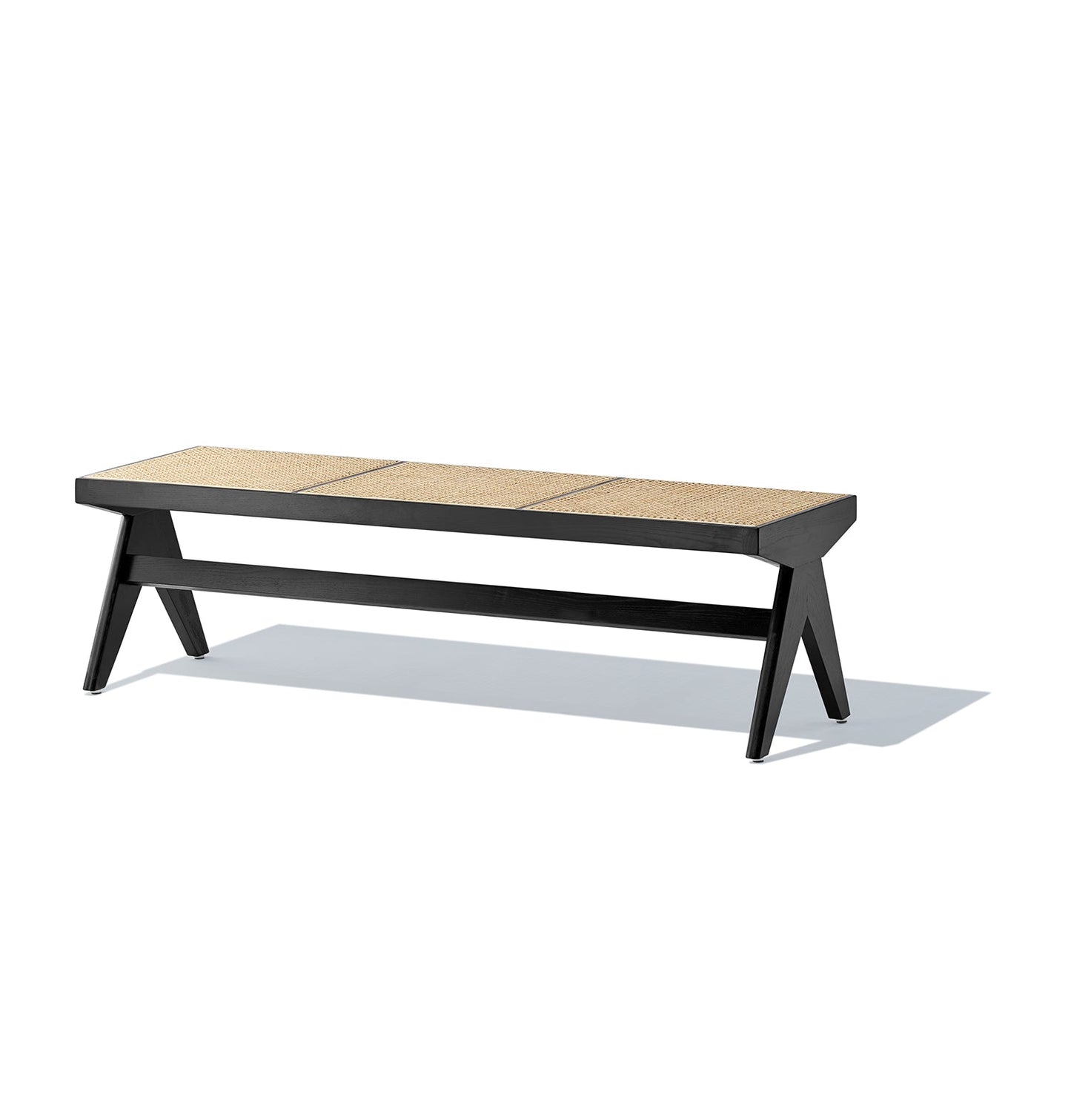 Célia Bench - Black & Natural Rattan-1