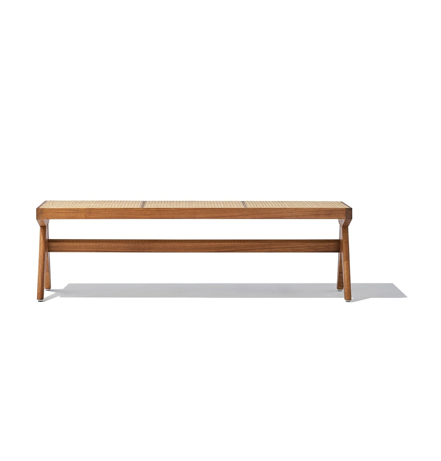 Célia Bench - Walnut & Natural Rattan-2