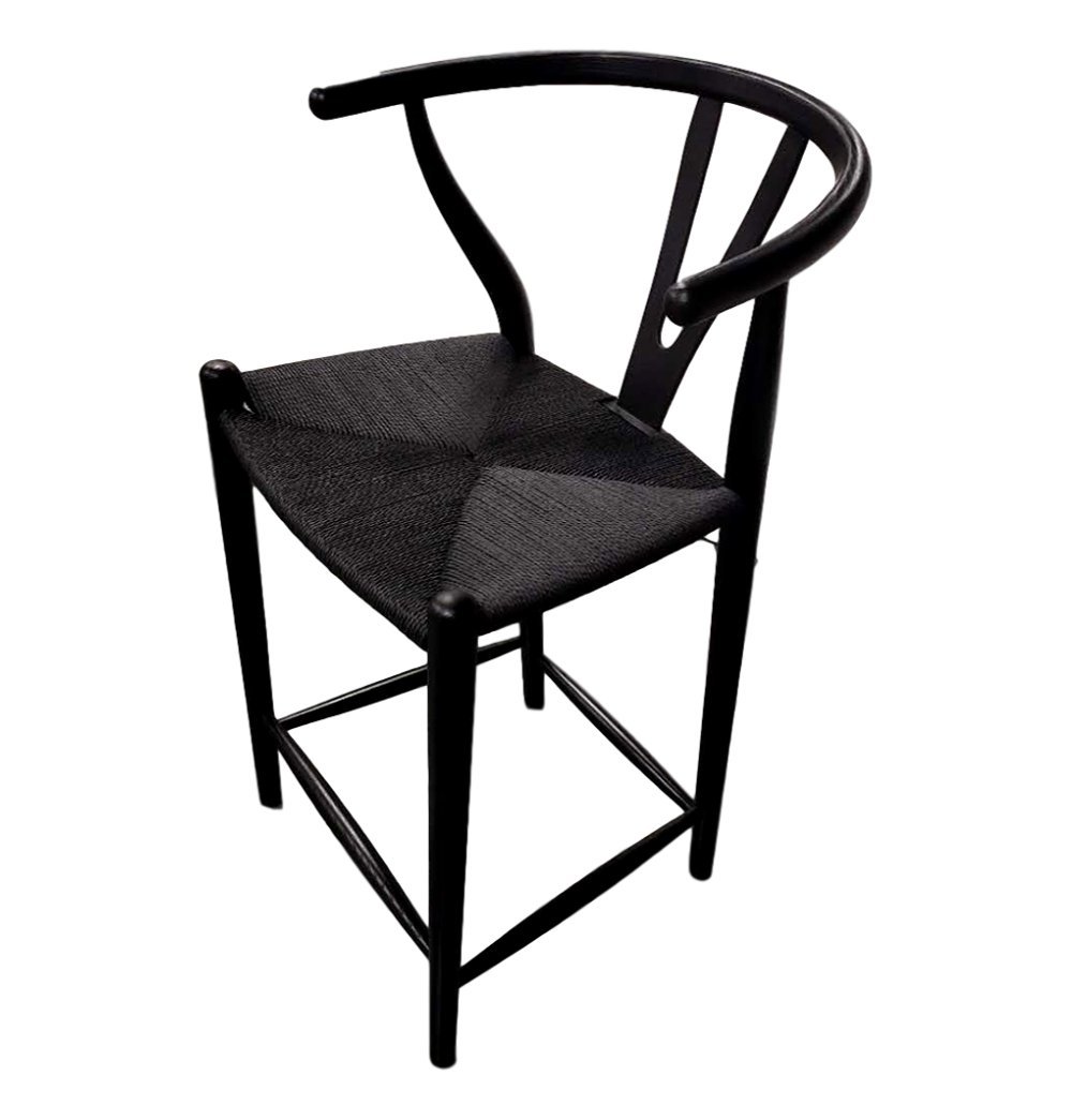 Dagmar Counter Stool - Black & Black Cord-1