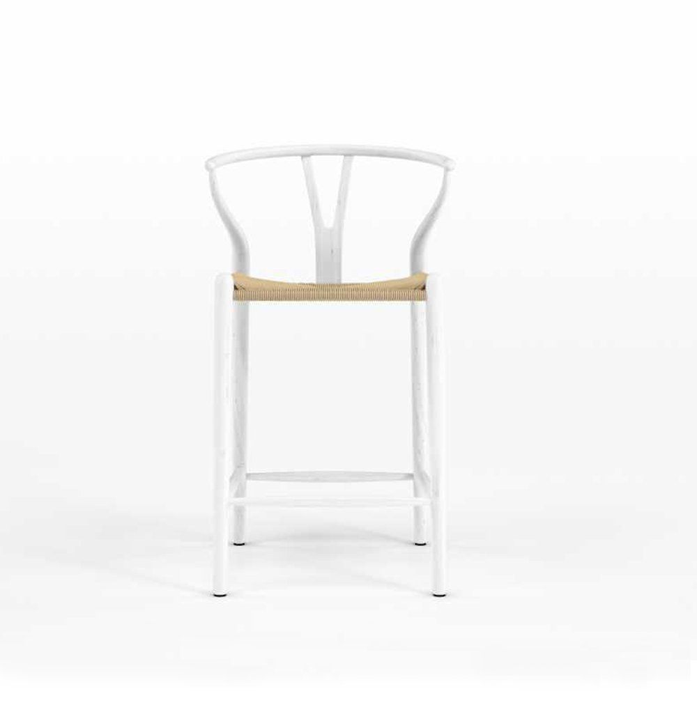 Dagmar Counter Stool - White & Natural Cord-0