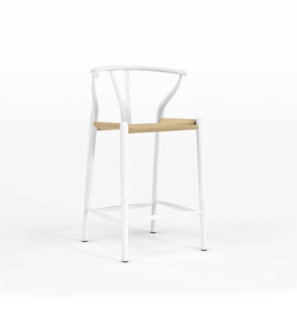 Dagmar Counter Stool - White & Natural Cord-1