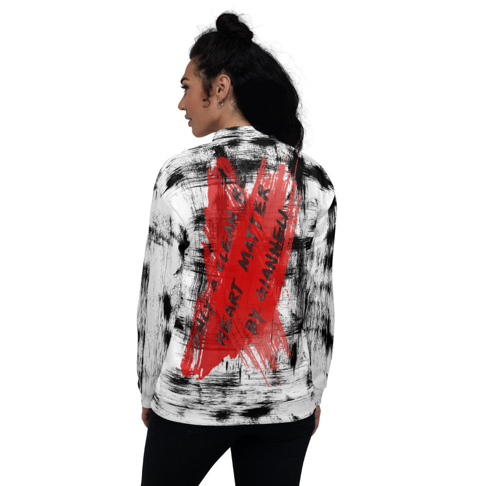 CLEAN HEART Unisex Bomber Jacket by Gianneli-3