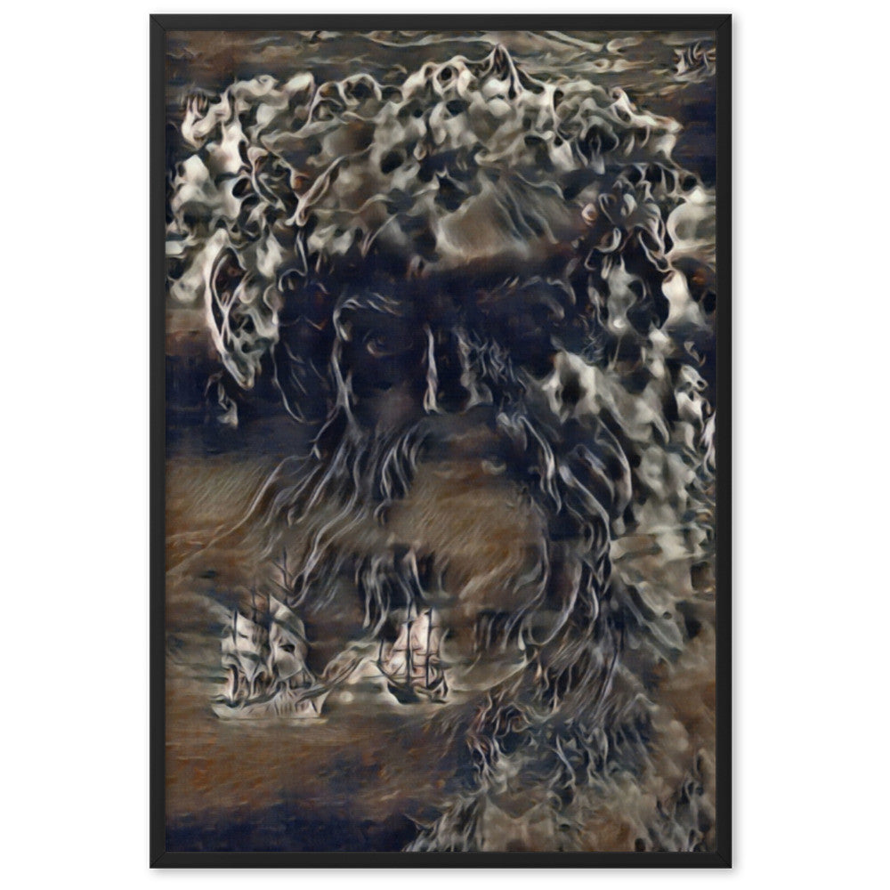 WHEN POSEIDON ASKED THE WAVES TO DANCE PREMIUM Framed Poster-0