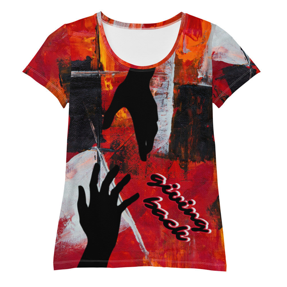 GIVING BACK Women's Athletic T-shirt by Gianneli-0