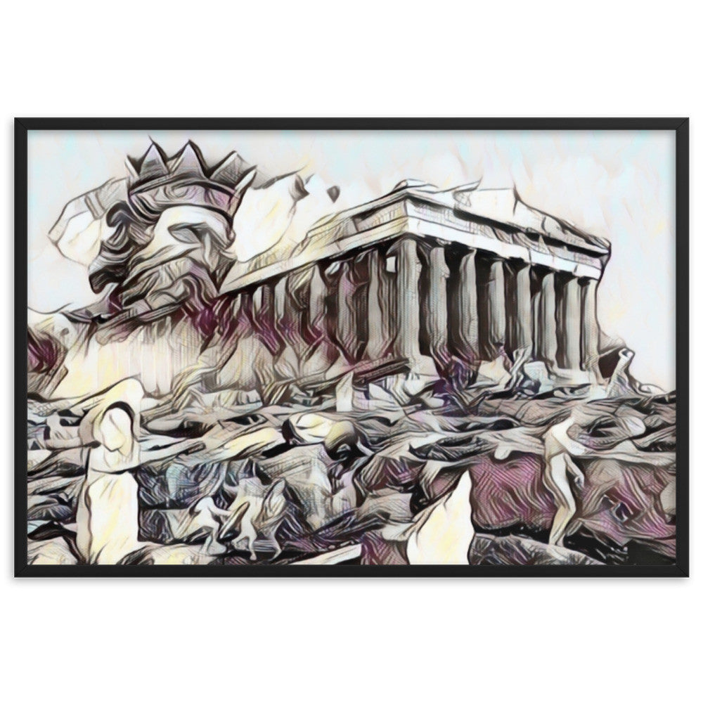 A SUNDAY UNDER ACROPOLIS V2 Premium Framed Poster-0