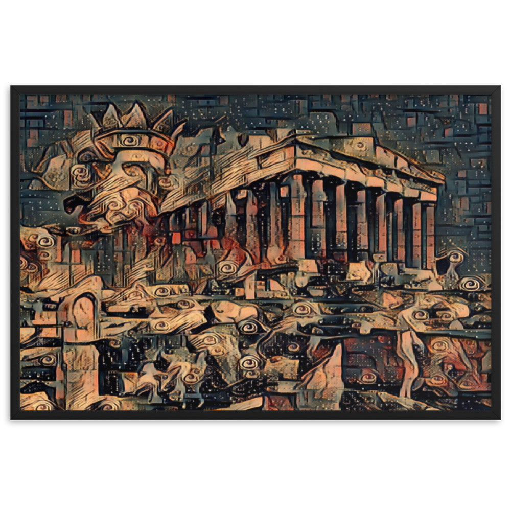 A SUNDAY UNDER ACROPOLIS V2 Premium Framed Poster-0