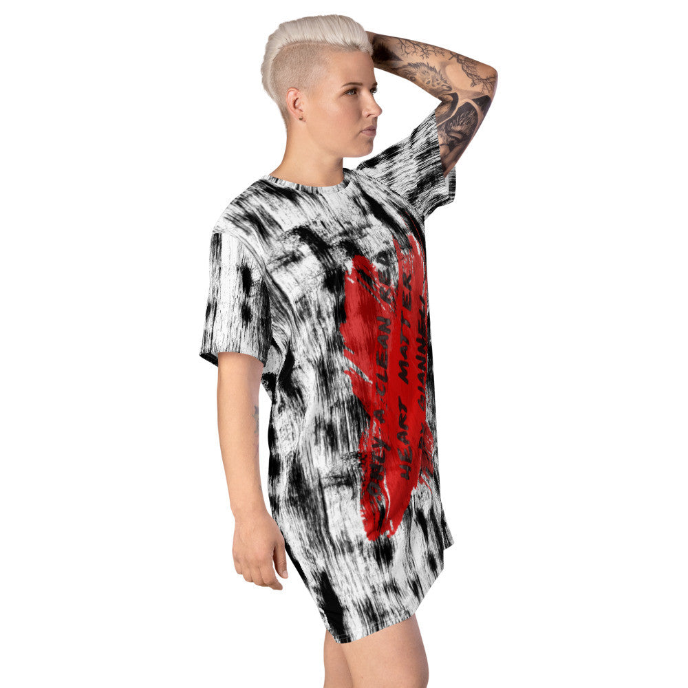 CLEAN HEART T-shirt Dress by Gianneli-2