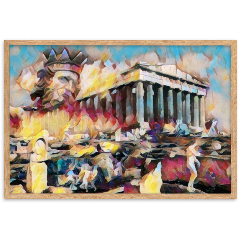 A SUNDAY UNDER ACROPOLIS V2 Premium Framed Poster-0