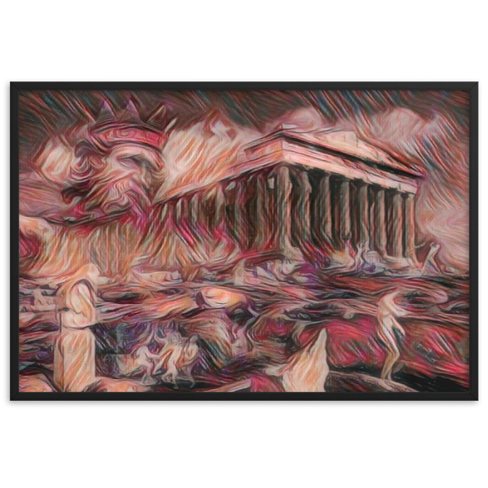 A SUNDAY UNDER ACROPOLIS V2 Premium Framed Poster-0