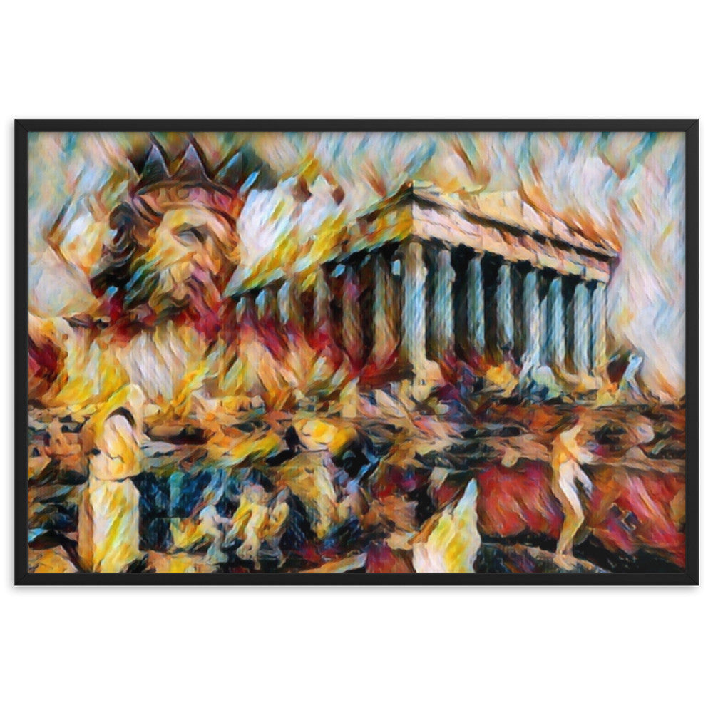 A SUNDAY UNDER ACROPOLIS V2 Premium Framed Poster-0