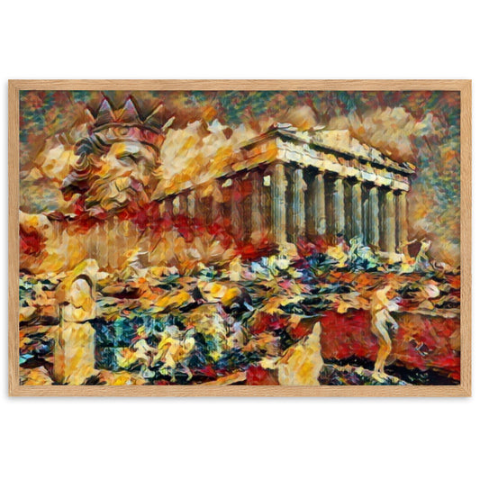 A SUNDAY UNDER ACROPOLIS V2 Premium Framed Poster-0